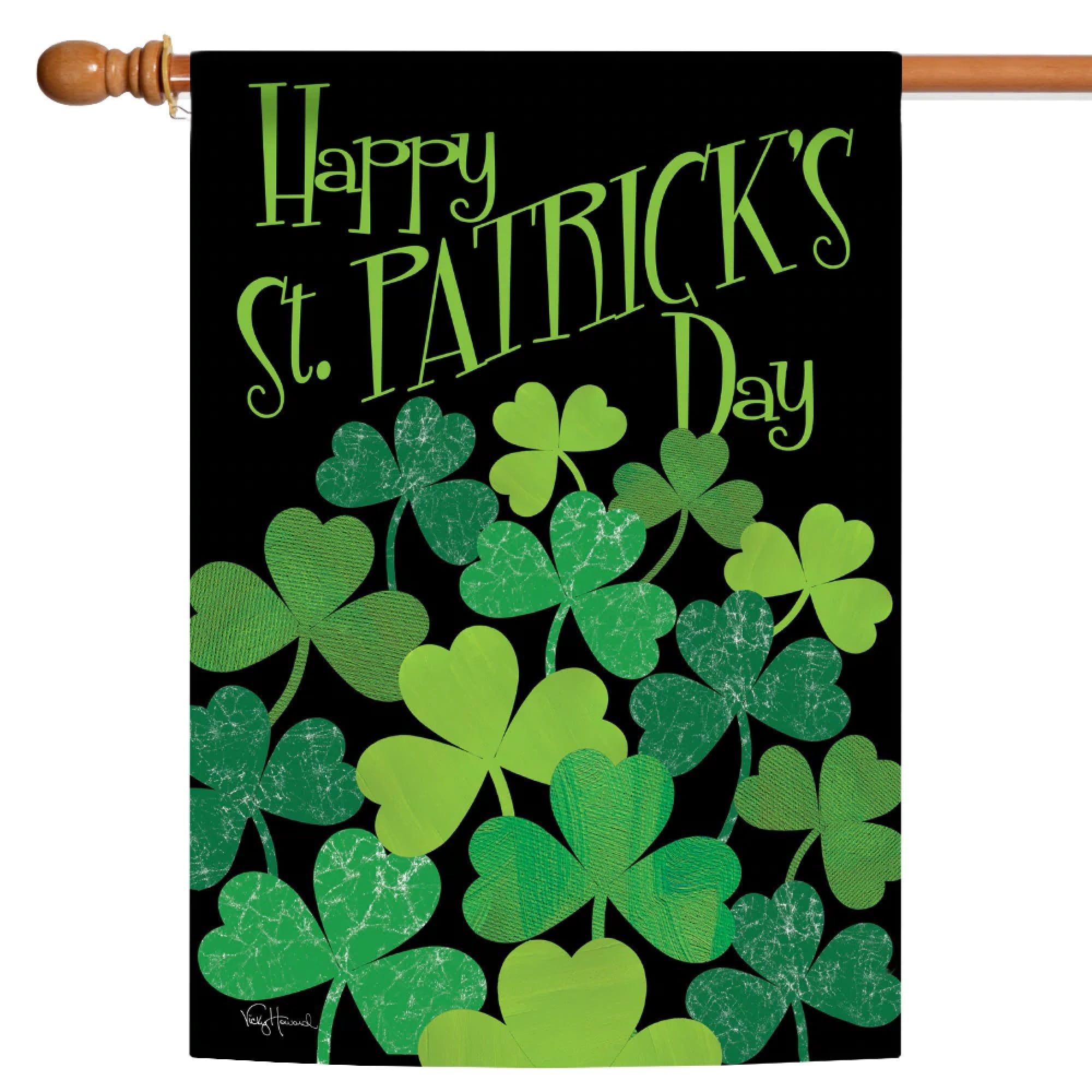 St. Patrick's Day Shamrocks Double-Sided Polyester House Flag