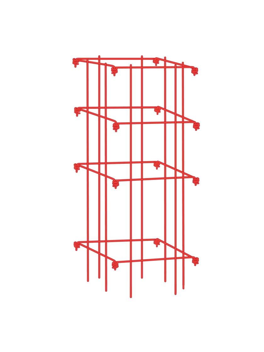 32-Inch Red Powder-Coated Steel Tomato Cage