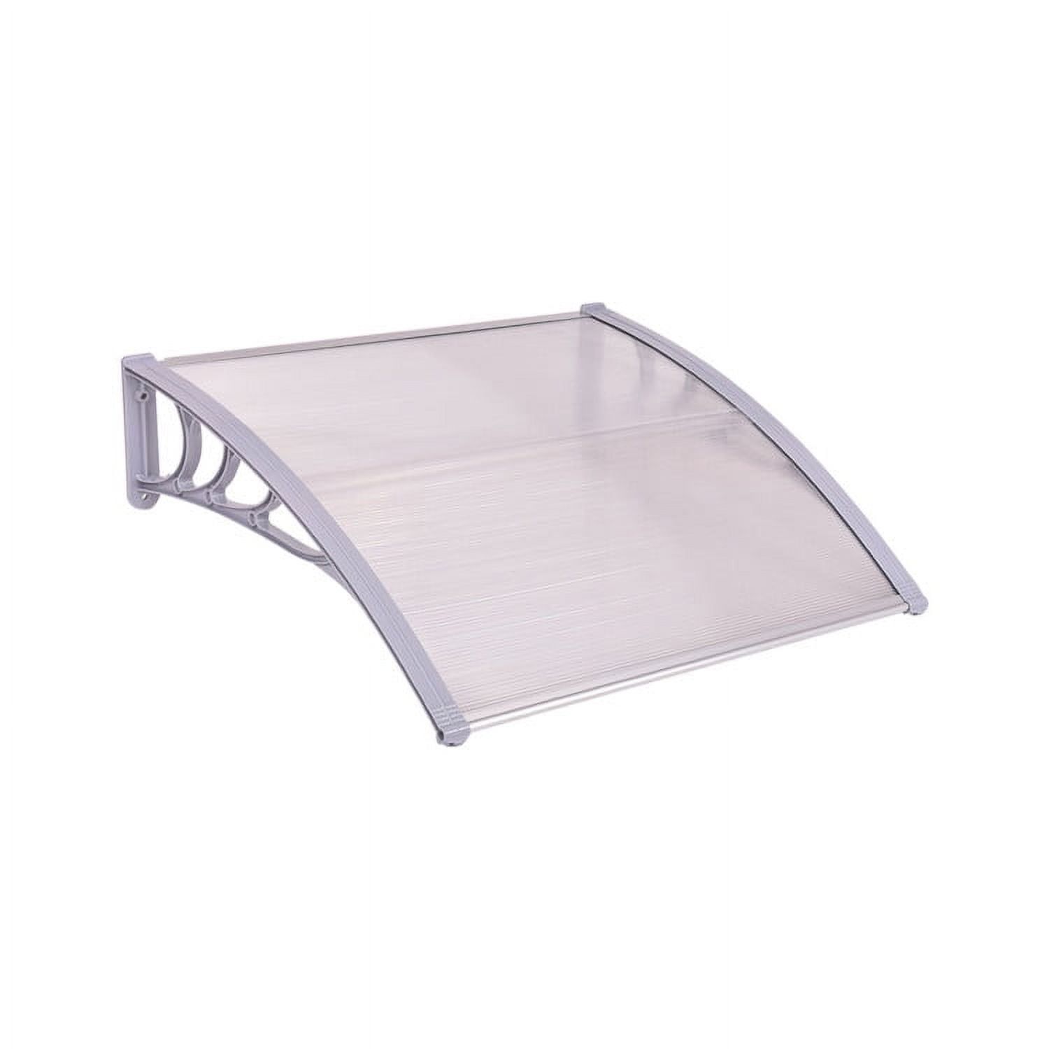 Clear Polycarbonate Front Door Window Awning with Aluminum Trim