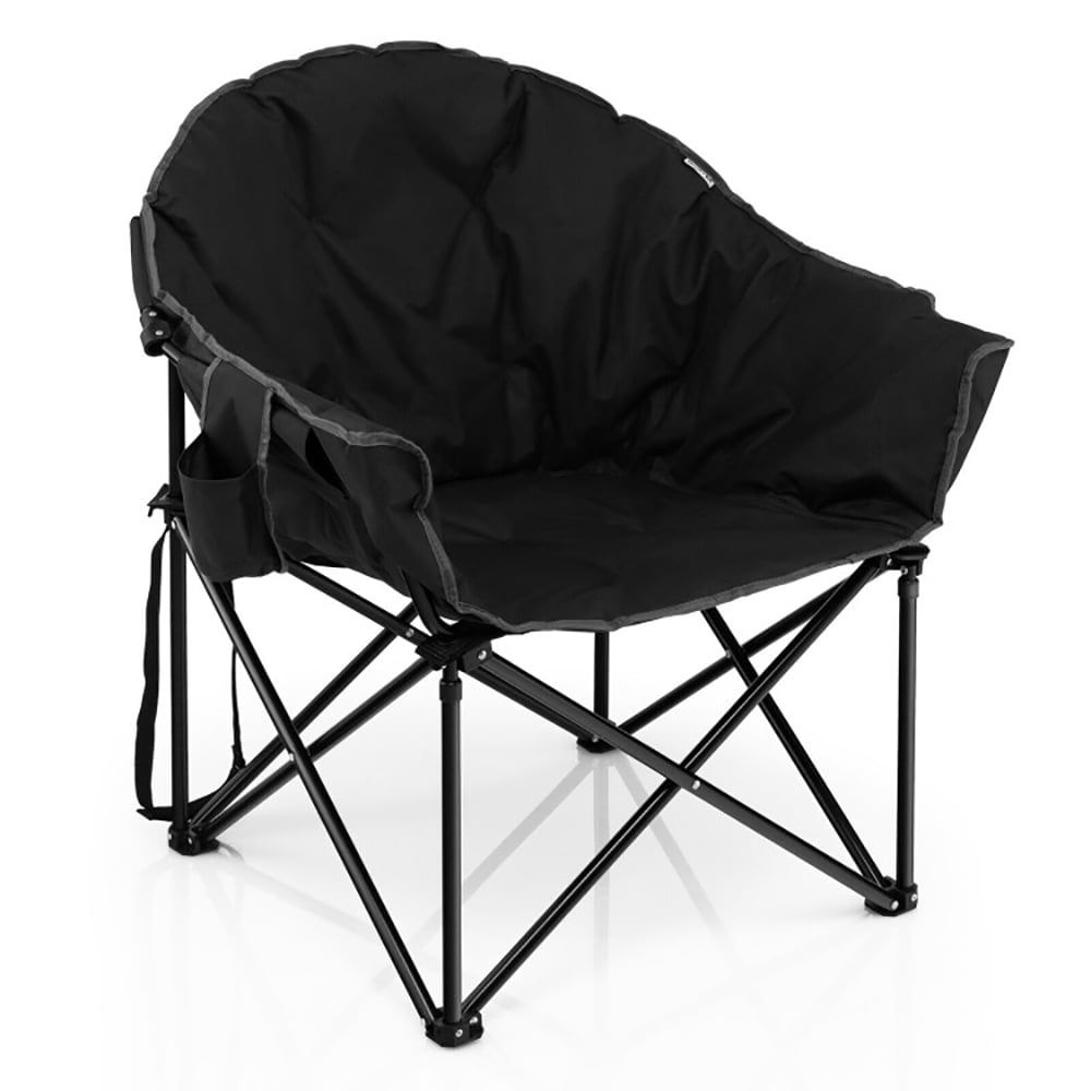 Black Folding Camping Moon Chair with Carrying Bag