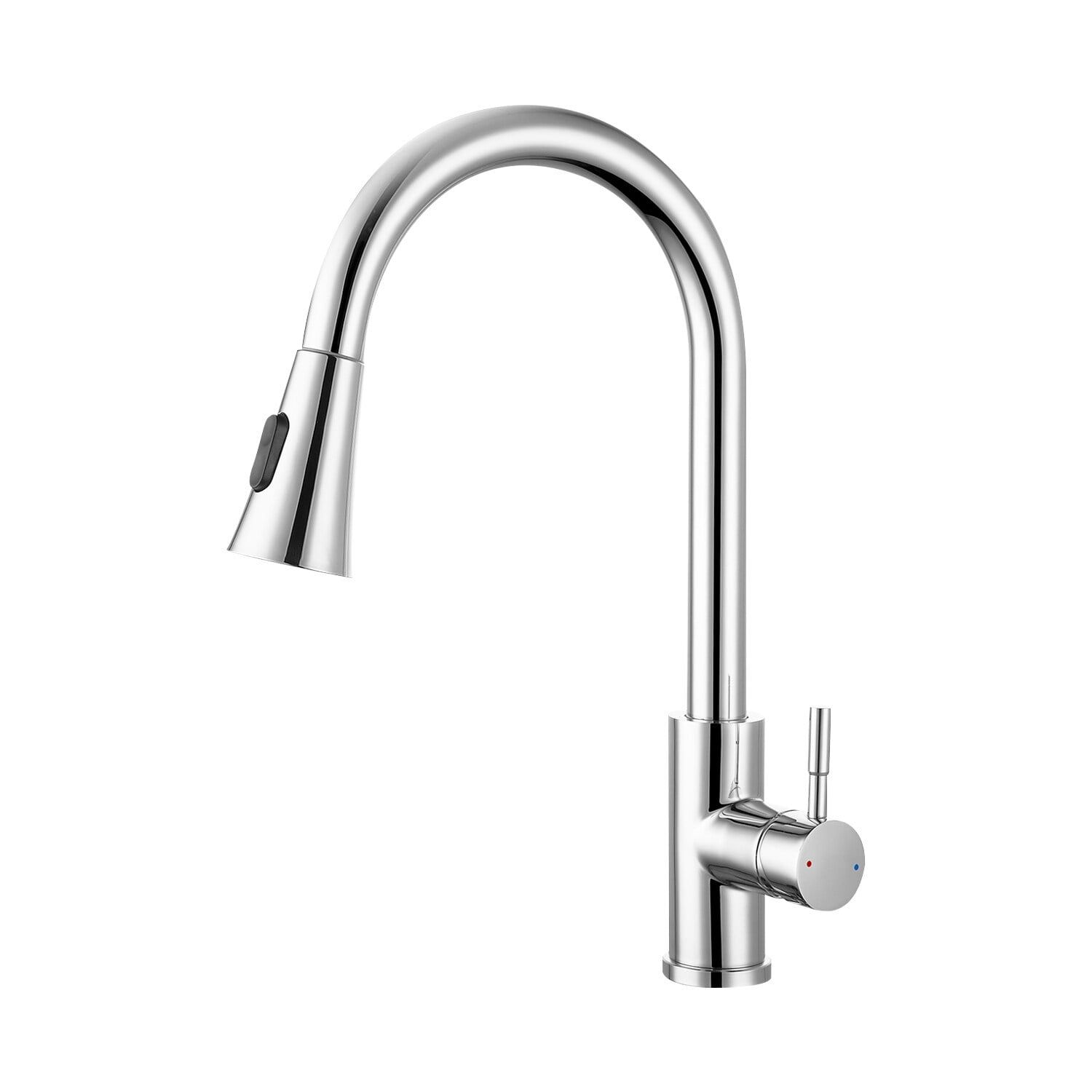 Chrome Single Handle Pull-Down Spray Kitchen Faucet