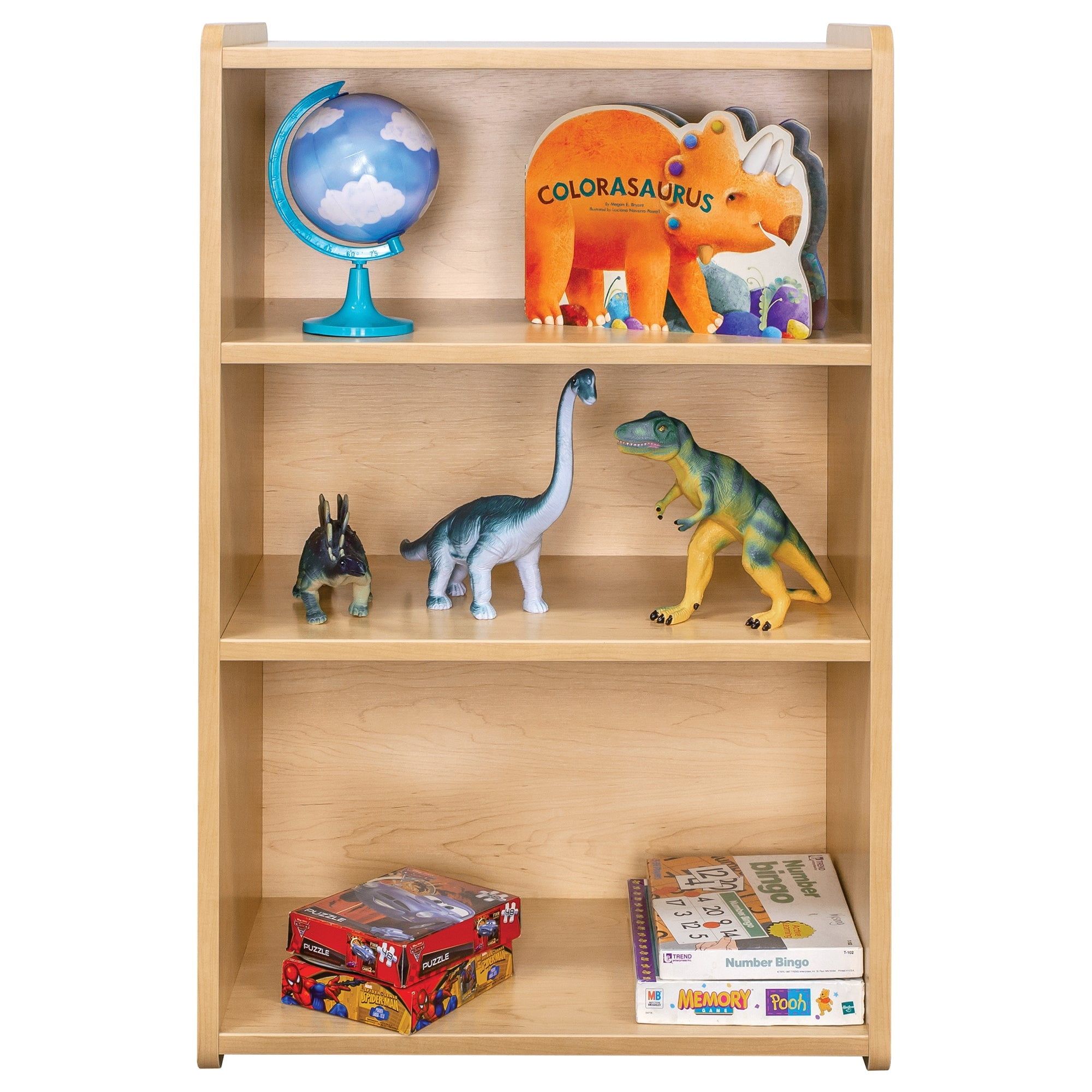 Maple 3-Tier Kids Wood Shelf Storage Organizer