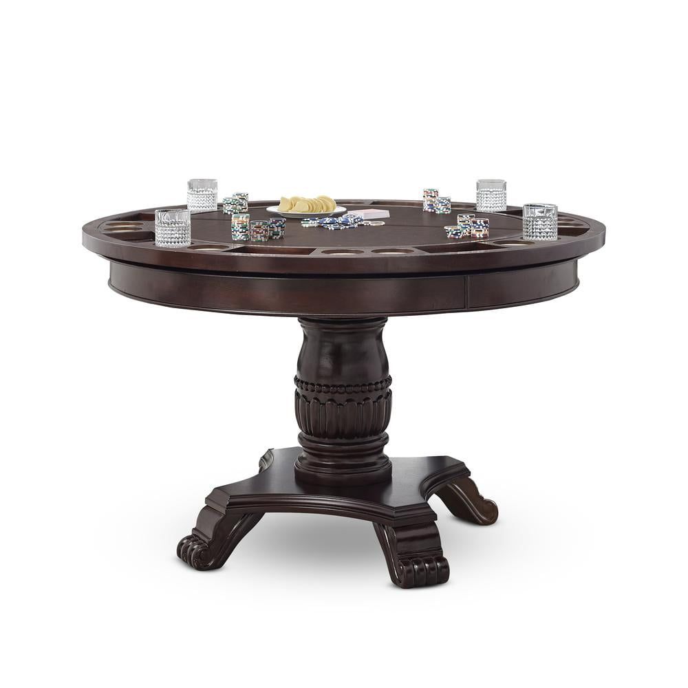 Tournament Cherry Finish Round Wood Poker Game Table