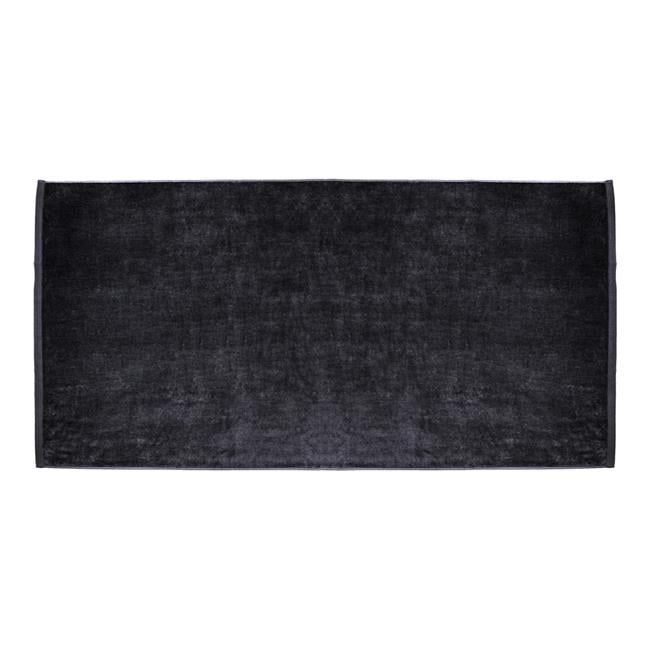 Oversized Black Velour Cotton Beach Towel