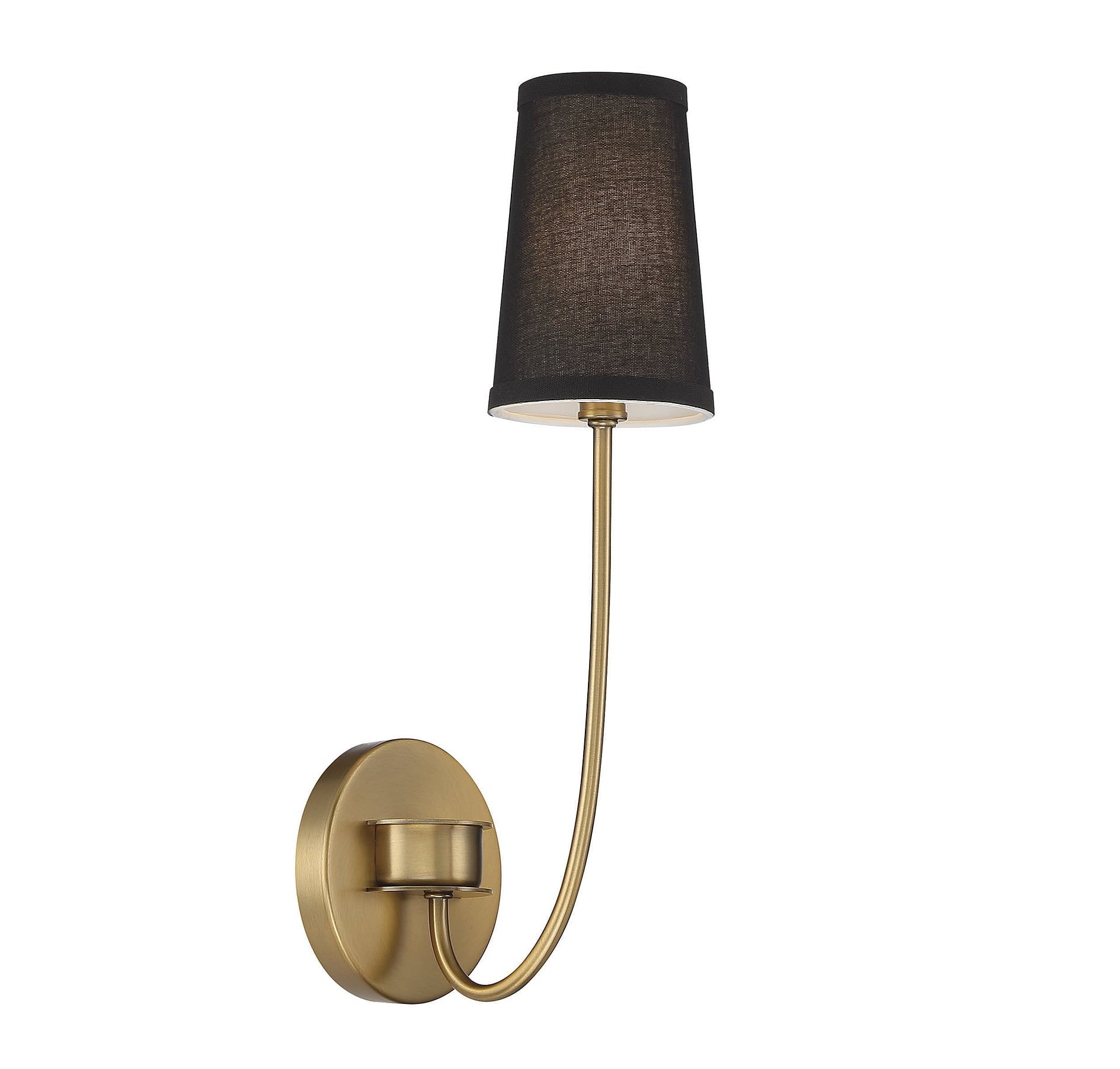 Mid-Century Modern Dimmable Black and Brass Sconce