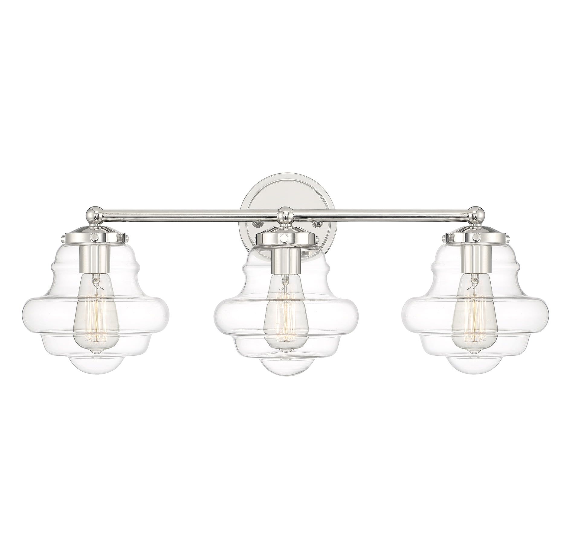 Polished Nickel 3-Light Vintage Bathroom Vanity Light