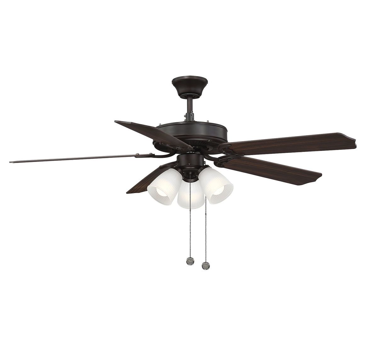 Levi 52" Oil Rubbed Bronze Ceiling Fan with Frosted Glass Lights