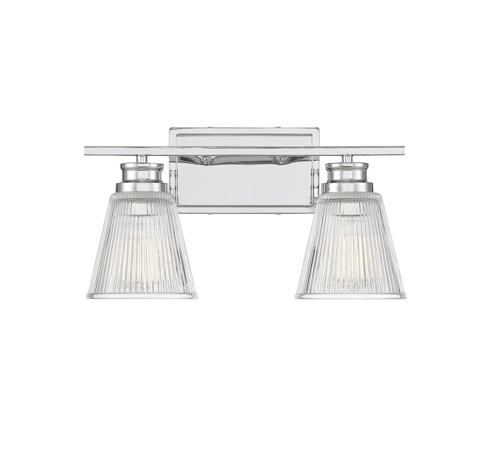 Chrome 2-Light Dimmable Outdoor Bathroom Vanity Light