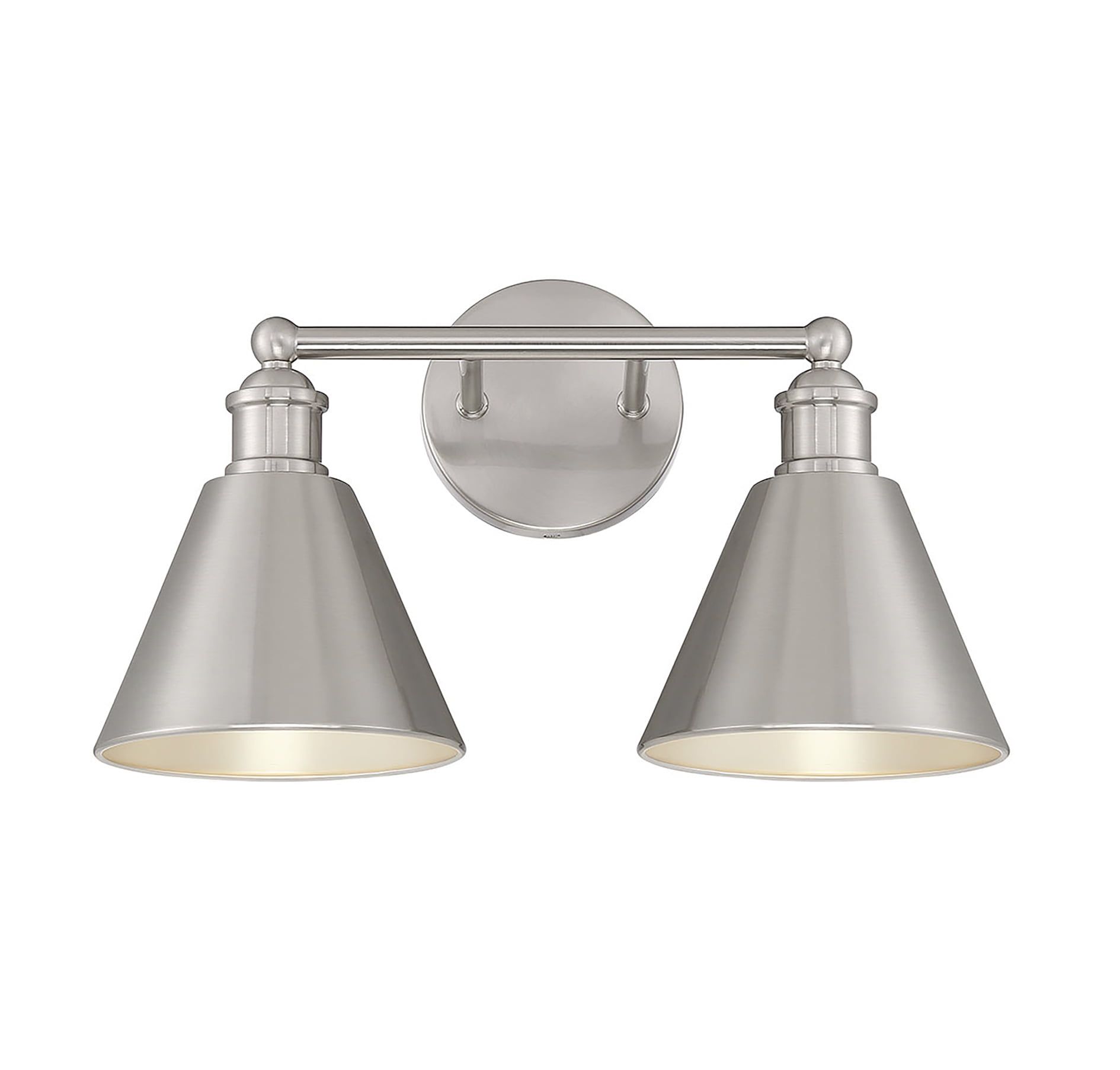 Brushed Nickel 2-Light Modern Farmhouse Vanity Light