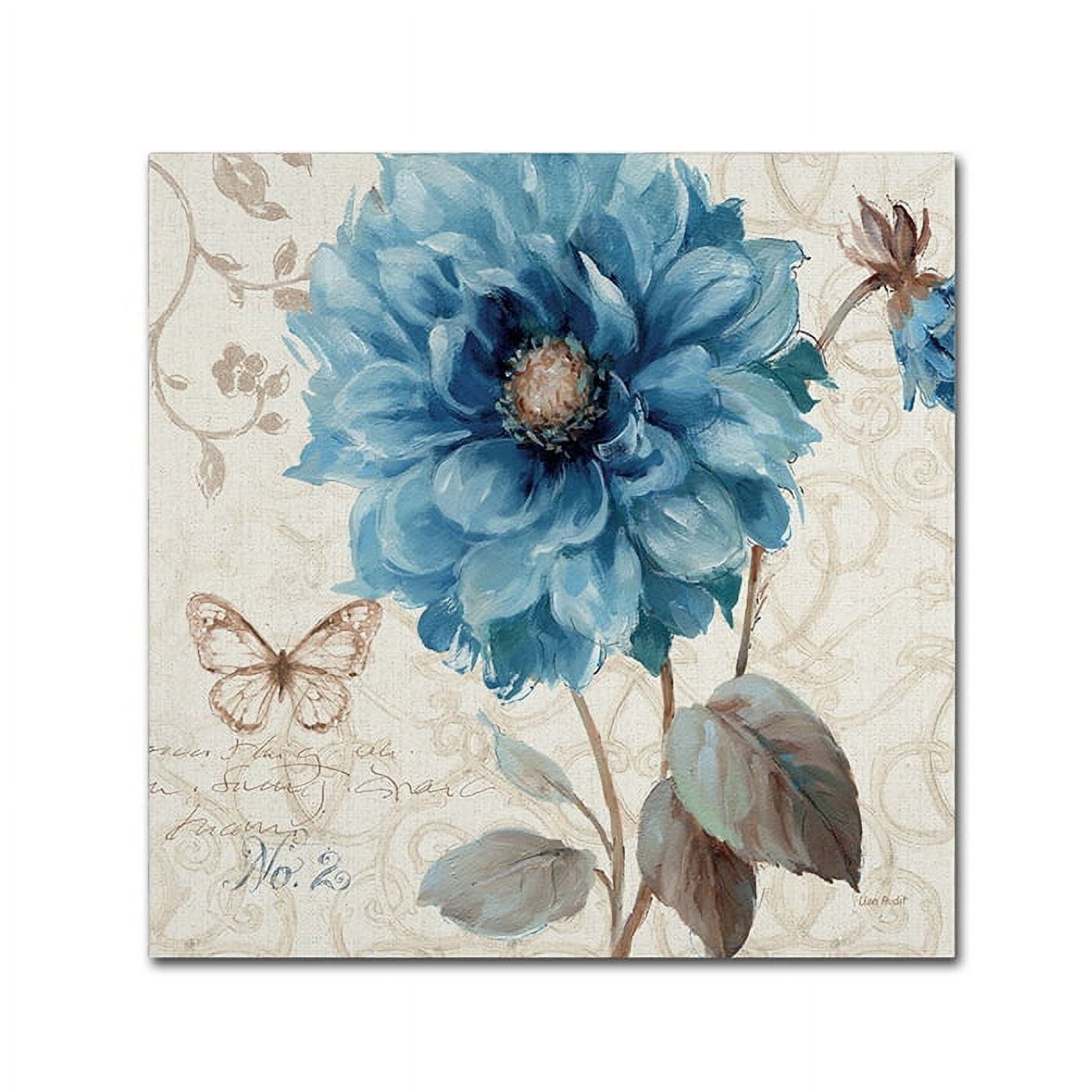 A Blue Note II 35" Blue Floral Canvas Wall Art