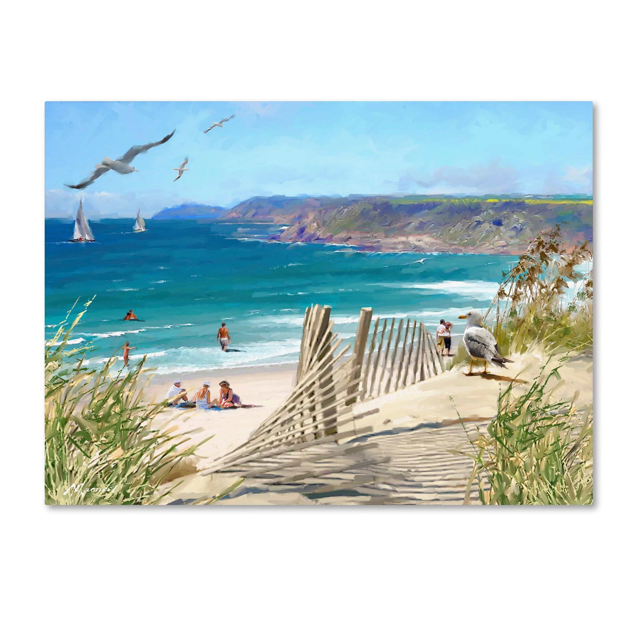 Coastal Scenic Beach Landscape Gallery-Wrapped Canvas Art