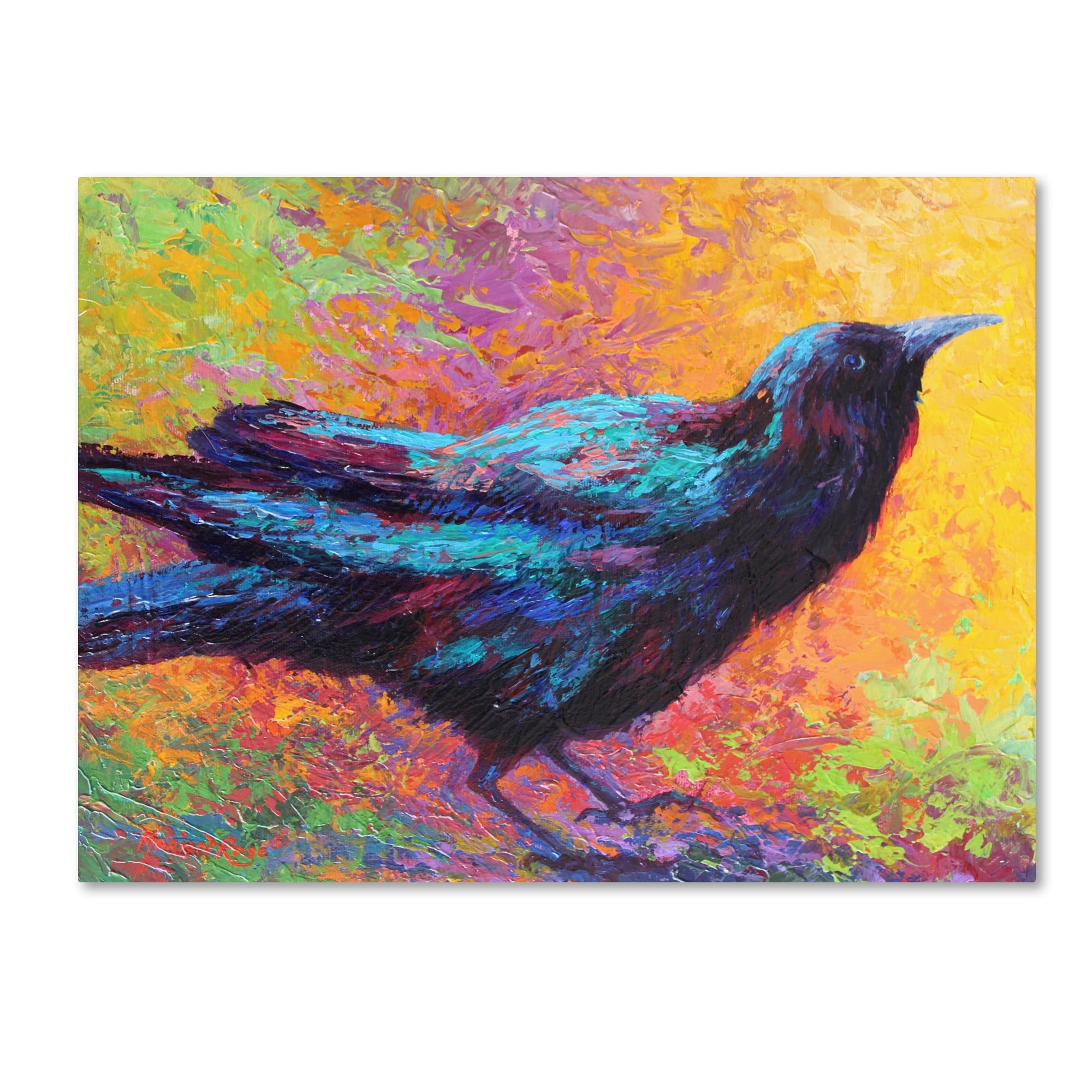 Vibrant Crow Canvas Art by Marion Rose, 18 x 24