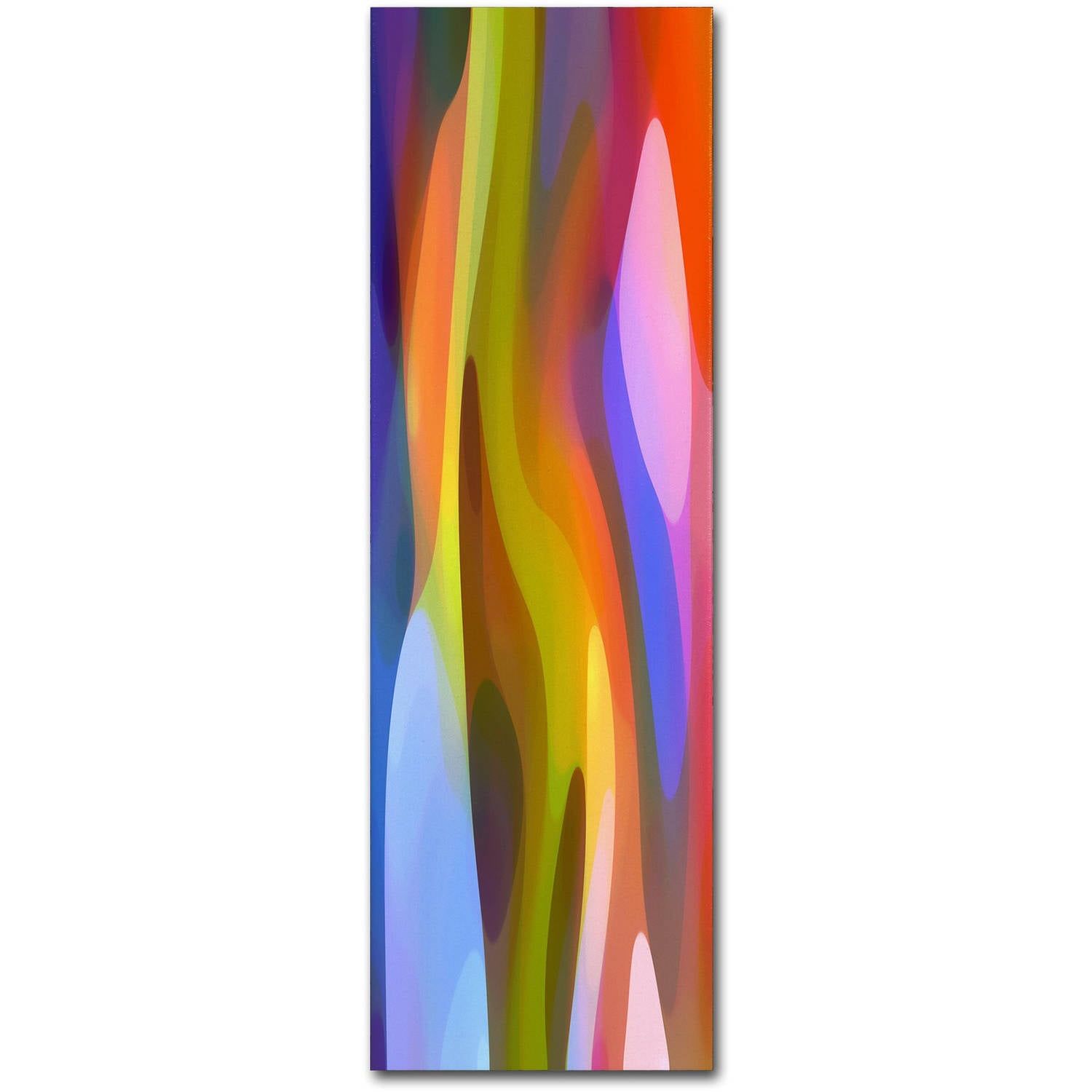 Colorful Abstract Vertical Canvas Art, 8 x 24 Inches