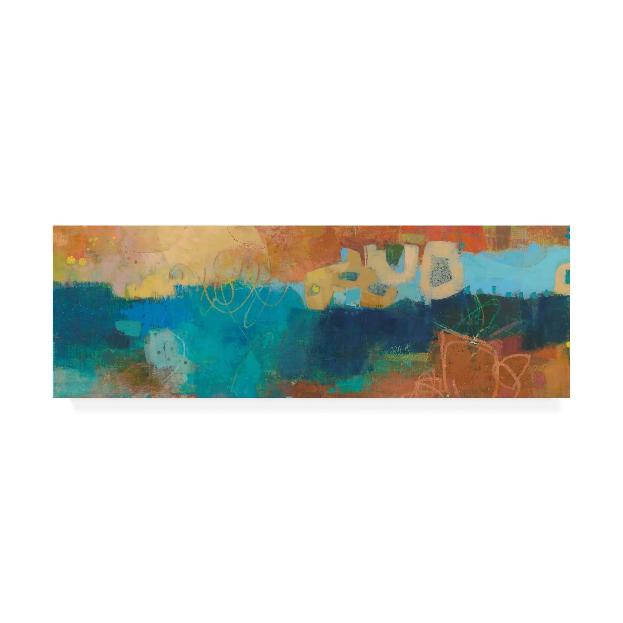 Elysium V Blue and Brown Abstract Canvas Art