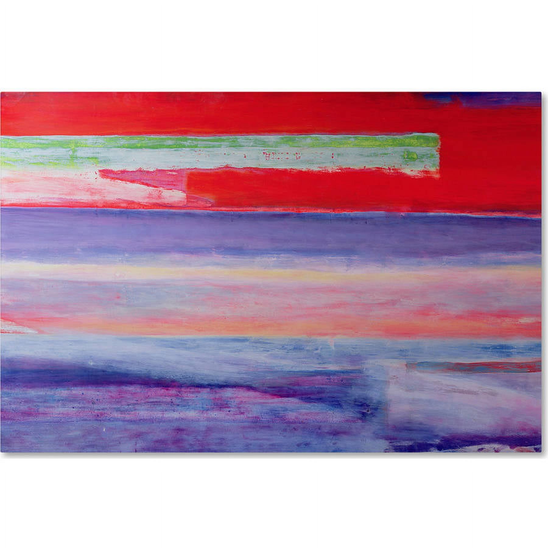 Vibrant Red and Purple Abstract Canvas Art, 12x19