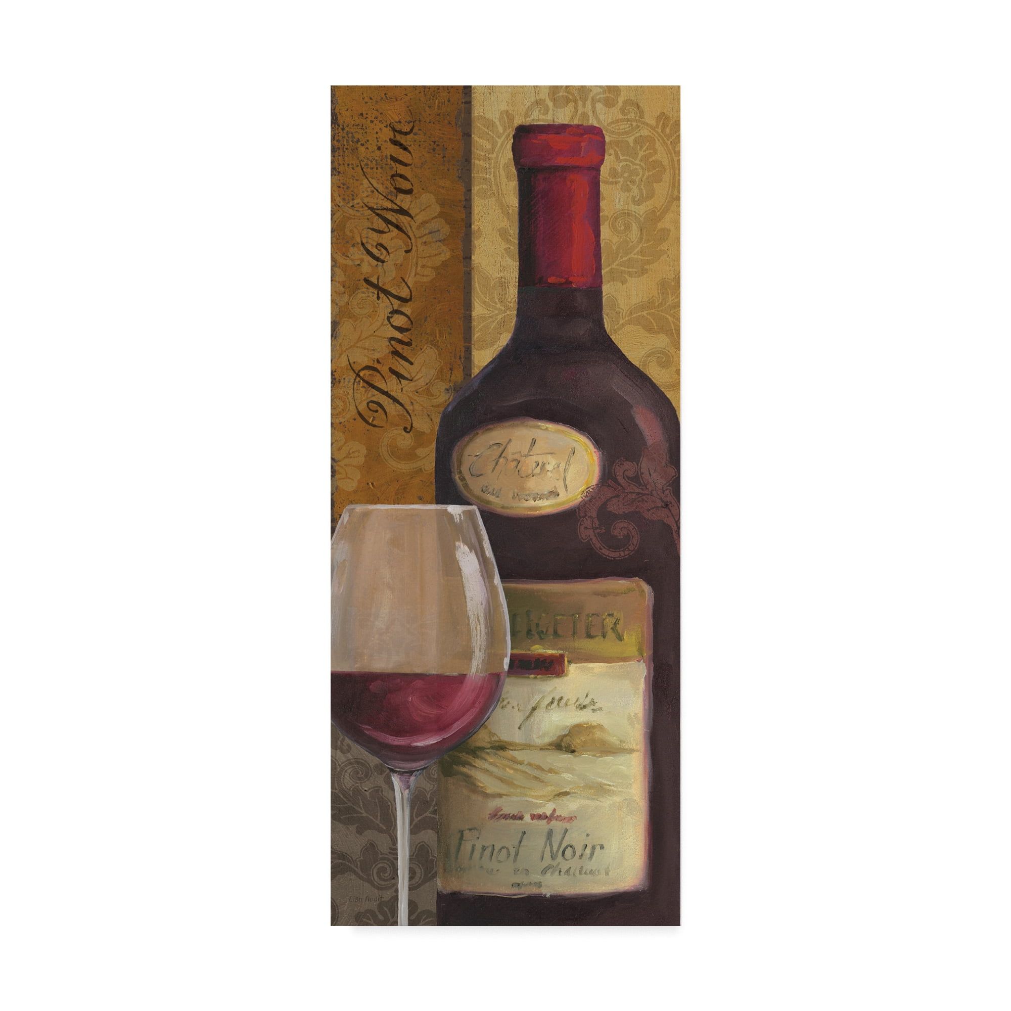 24" x 10" Red Wine Bottle and Glass Canvas Art