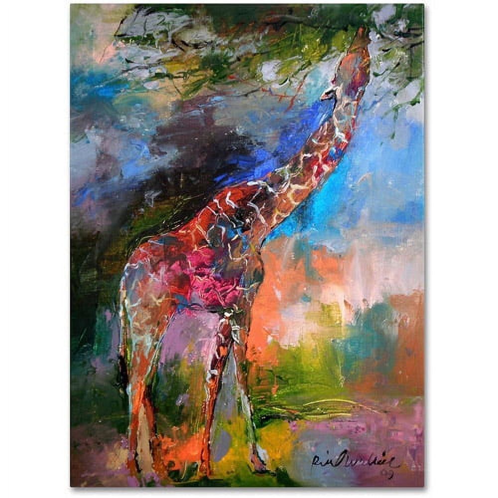 Colorful Giraffe Portrait 14" x 19" Framed Canvas Art