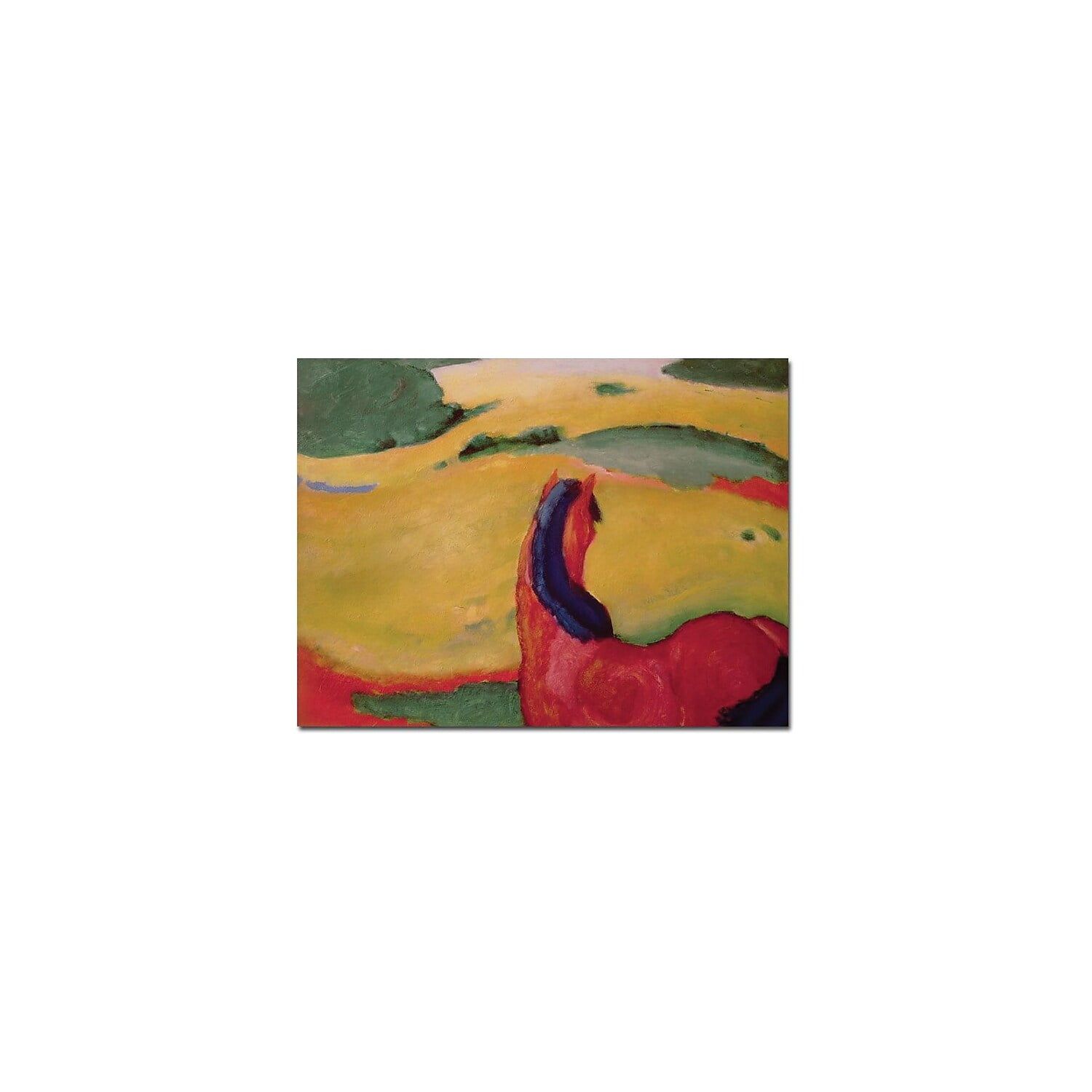 Colorful Horse in Landscape Canvas Art by Franz Marc