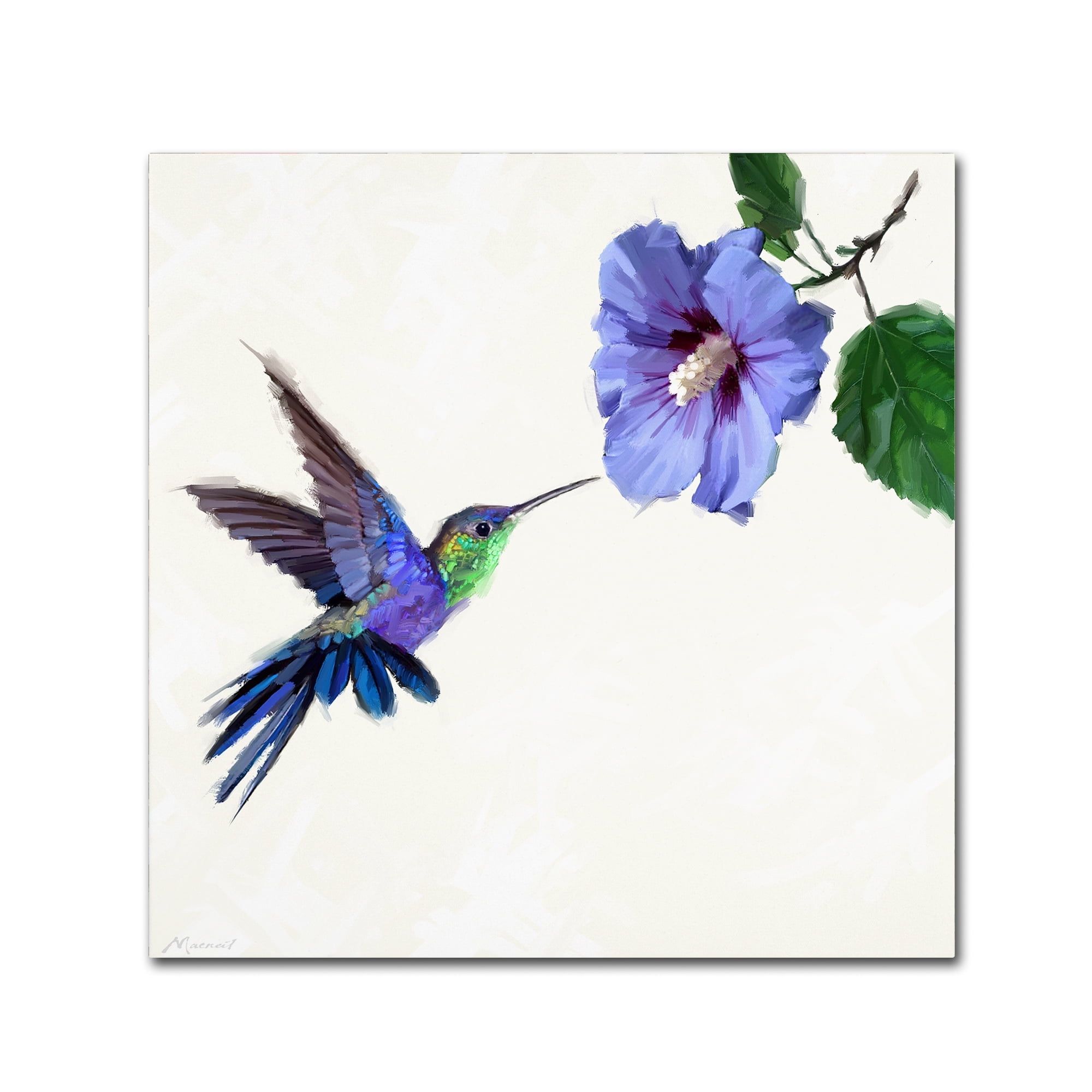 Jewel-Toned Humming Bird Canvas Art Print, 15 x 20