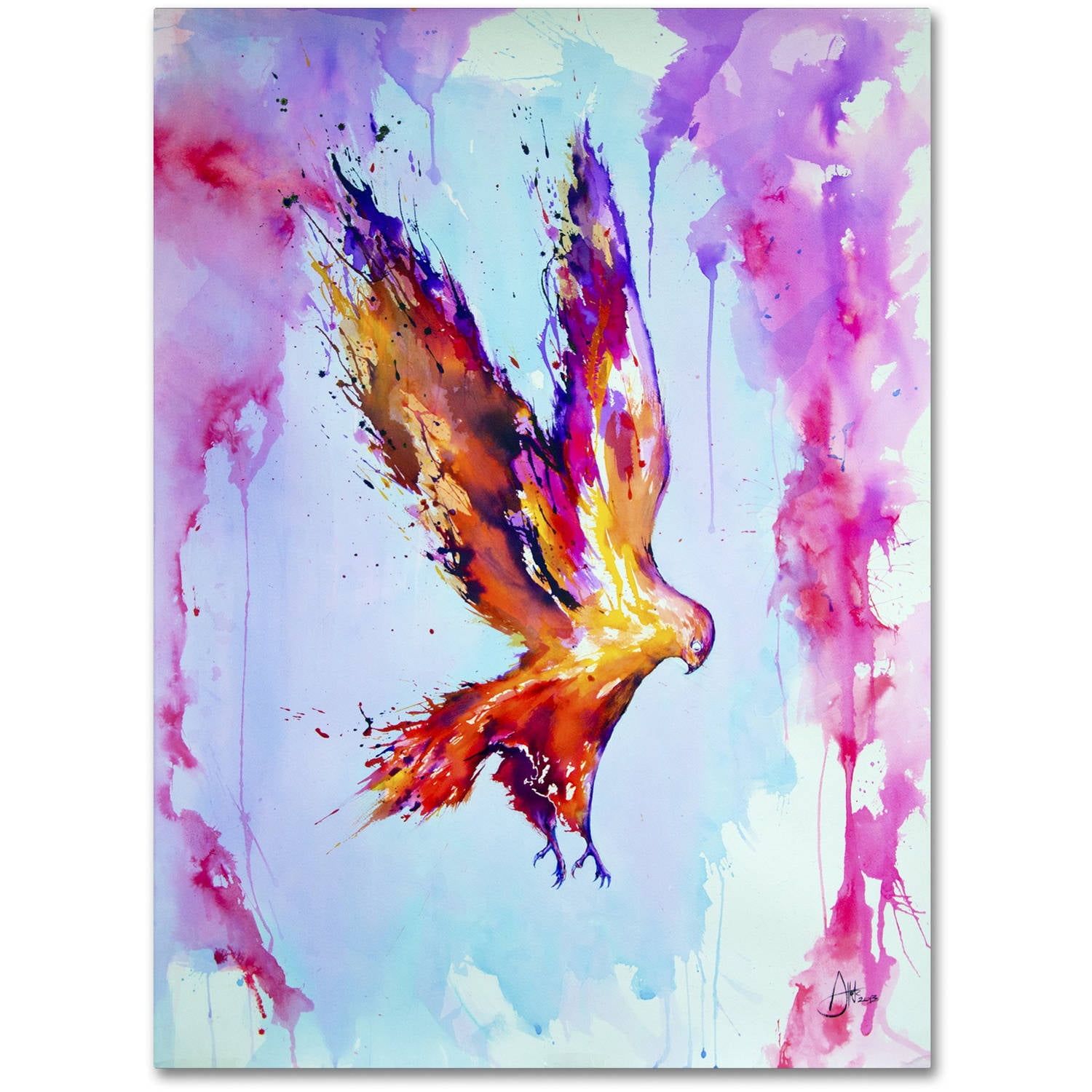 Hyperion Colorful Bird 18x24 Gold Framed Canvas Art