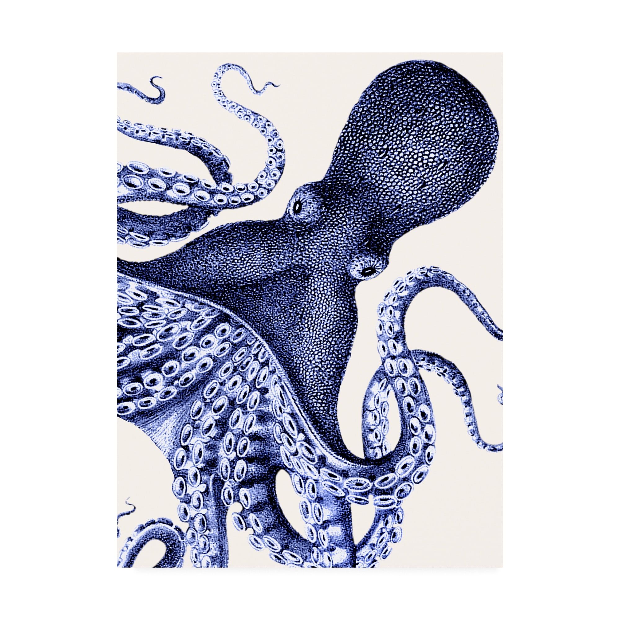 Blue Octopus Landscape Canvas Art for Kids, 24" x 18"