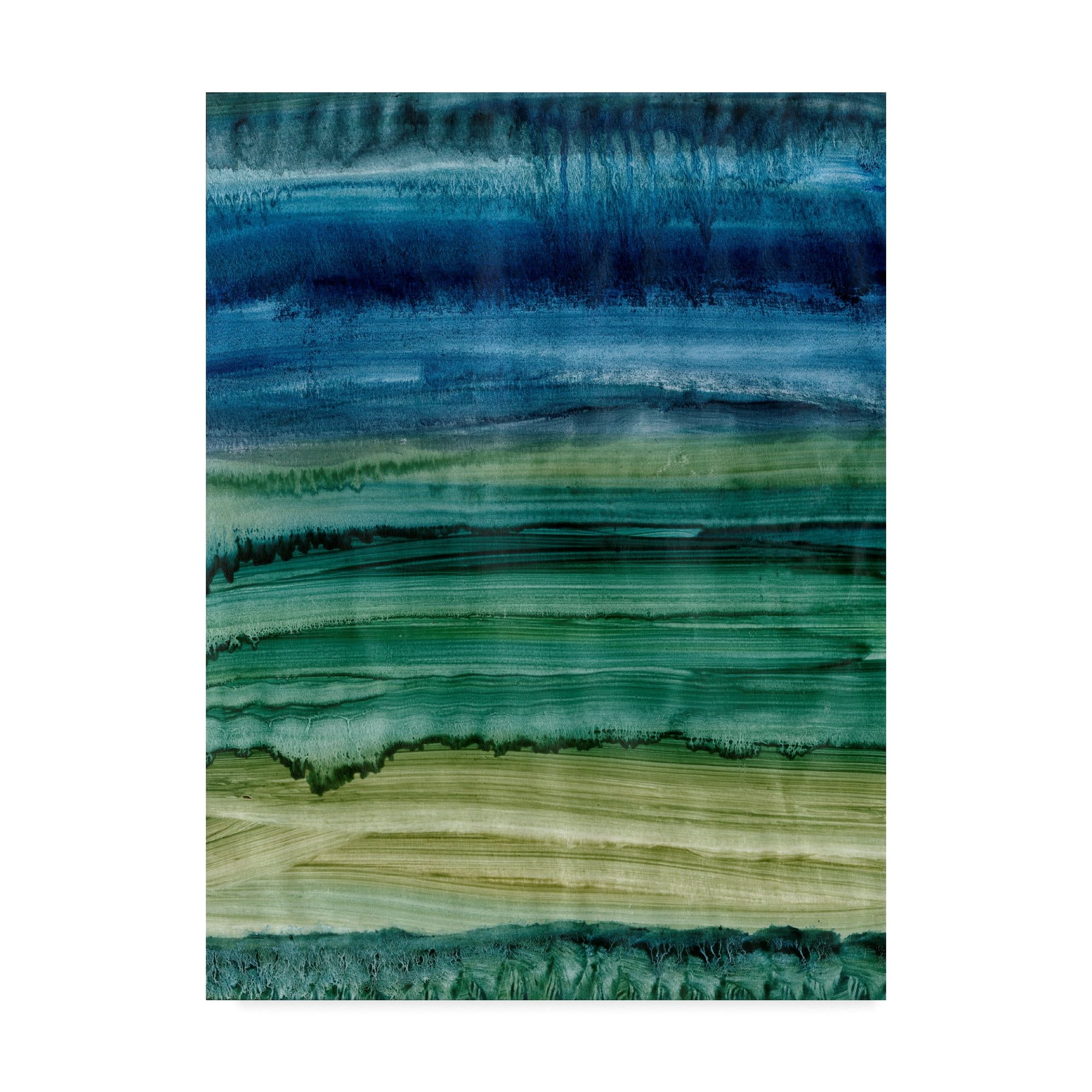 Teal and Blue Abstract Canvas Print with Frame