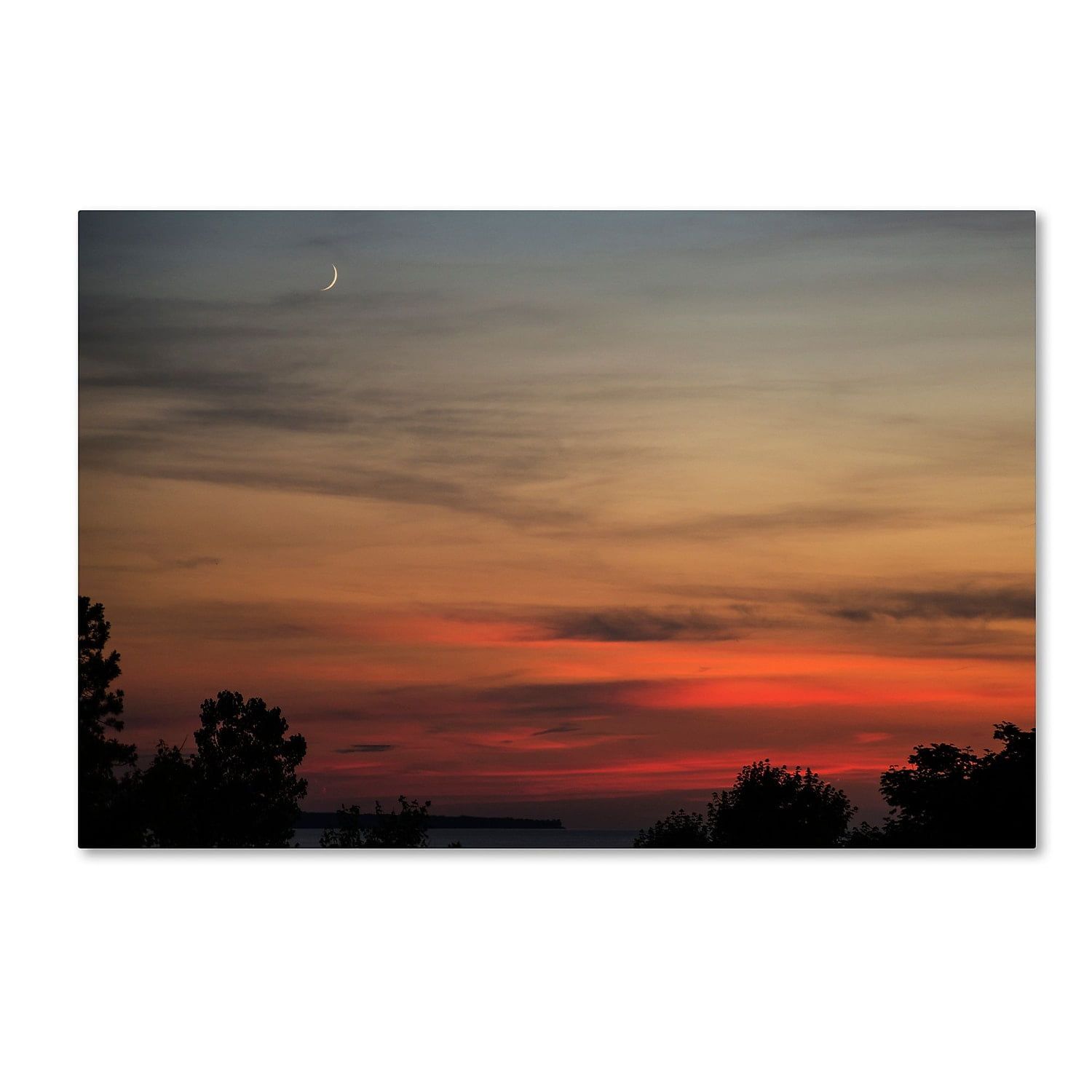 New Moon Sunset Landscape Canvas Print, 12 x 19