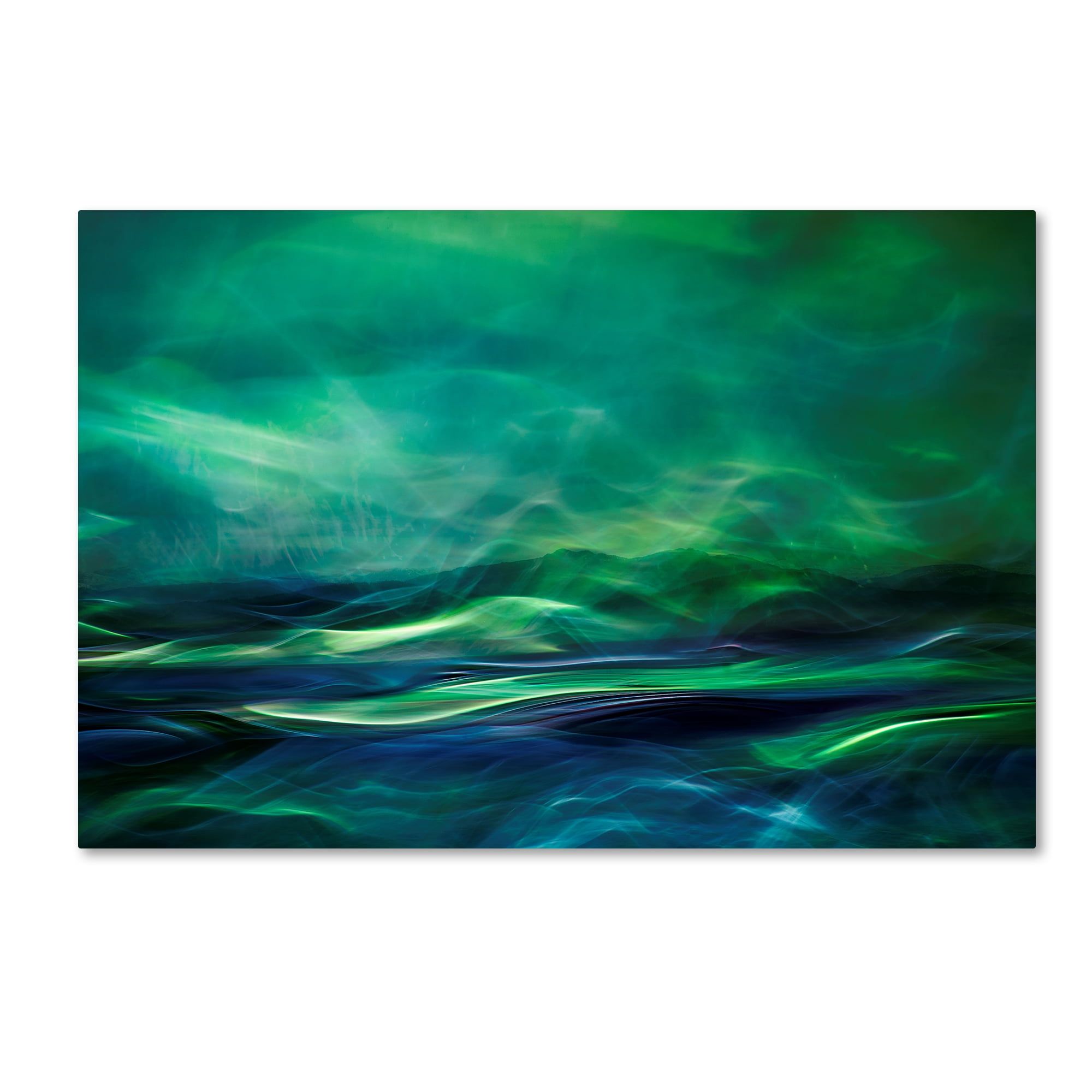 Large Green and Blue Abstract Canvas Print