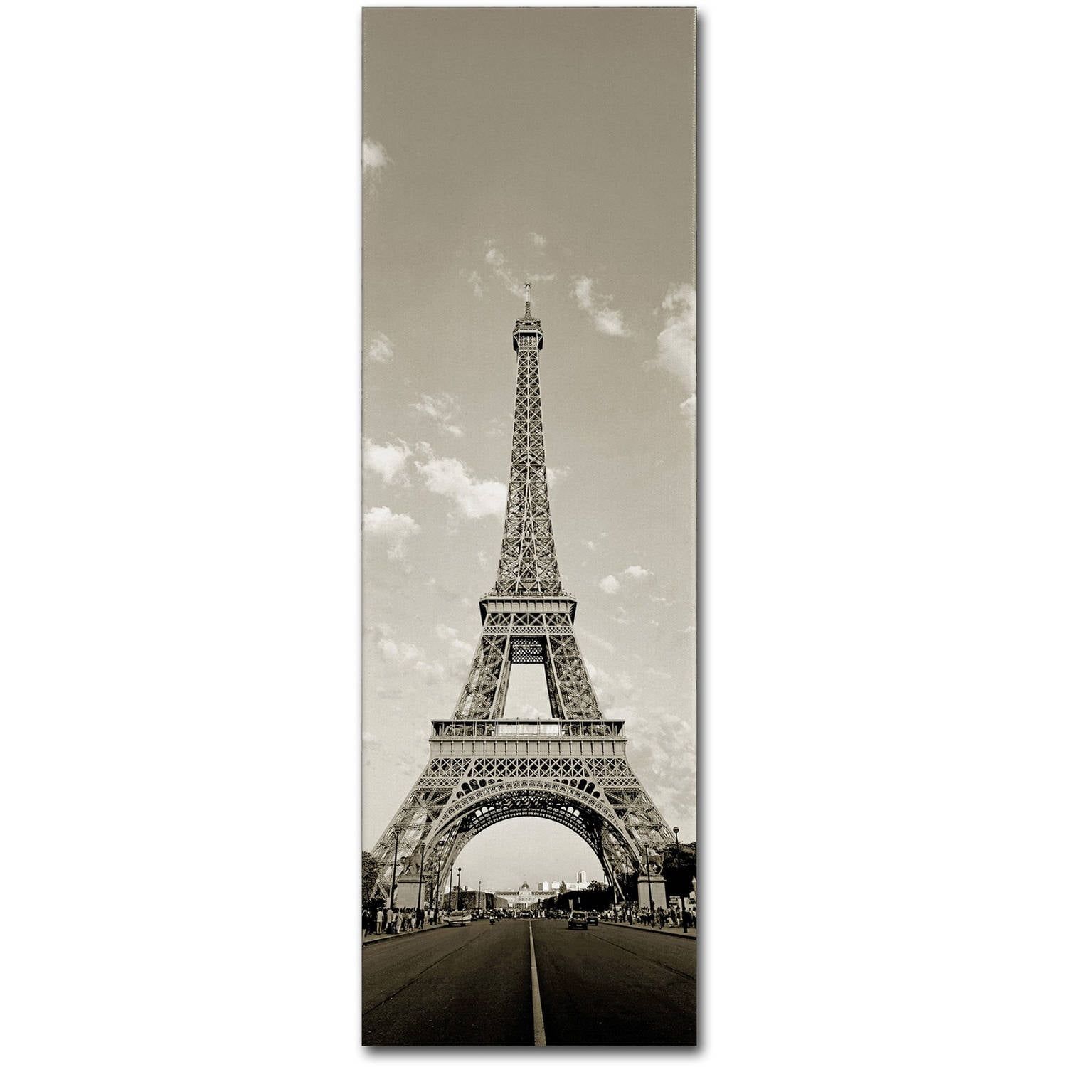 Paris Eiffel Tower Vertical Black and White Canvas Art