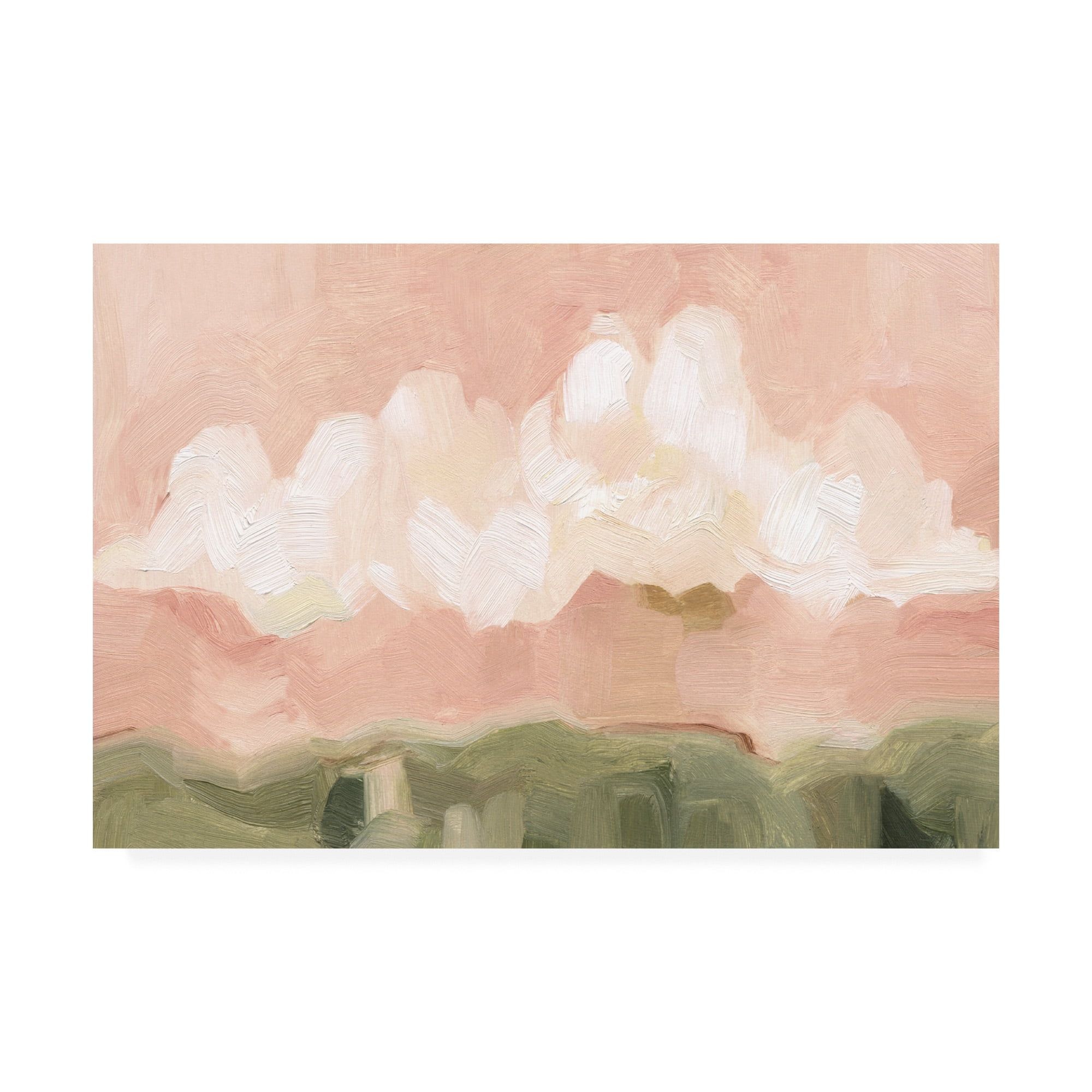 Pink Haze Sunset Abstract Landscape Canvas Art