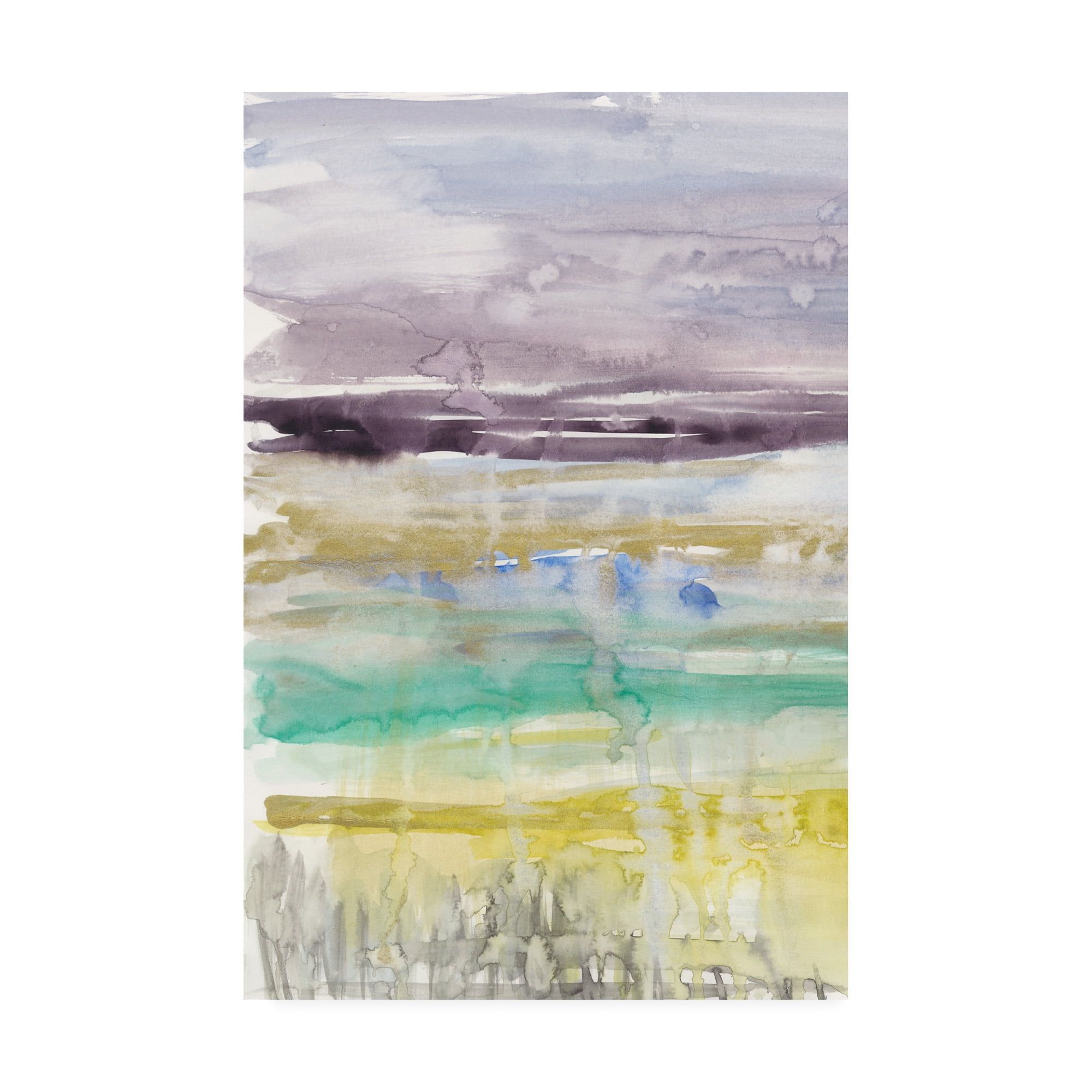 Purple Coast Abstract Watercolor Canvas Art, 12 x 19