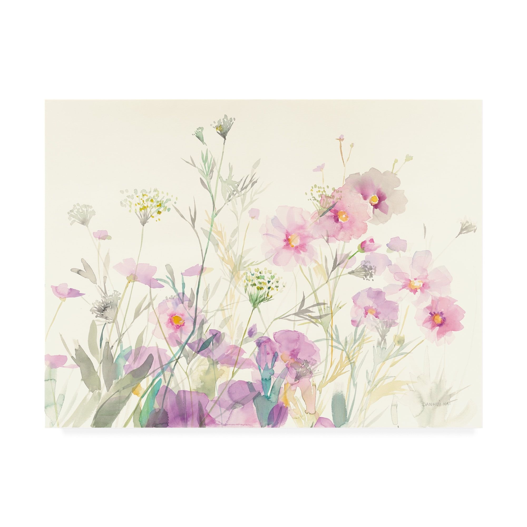 Purple and Pink Floral Canvas Art by Danhui Nai, 14x19