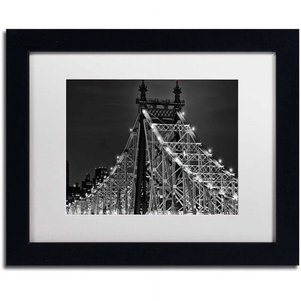 Queensborough Bridge Black and White Framed Canvas Print, 16x20 Inch