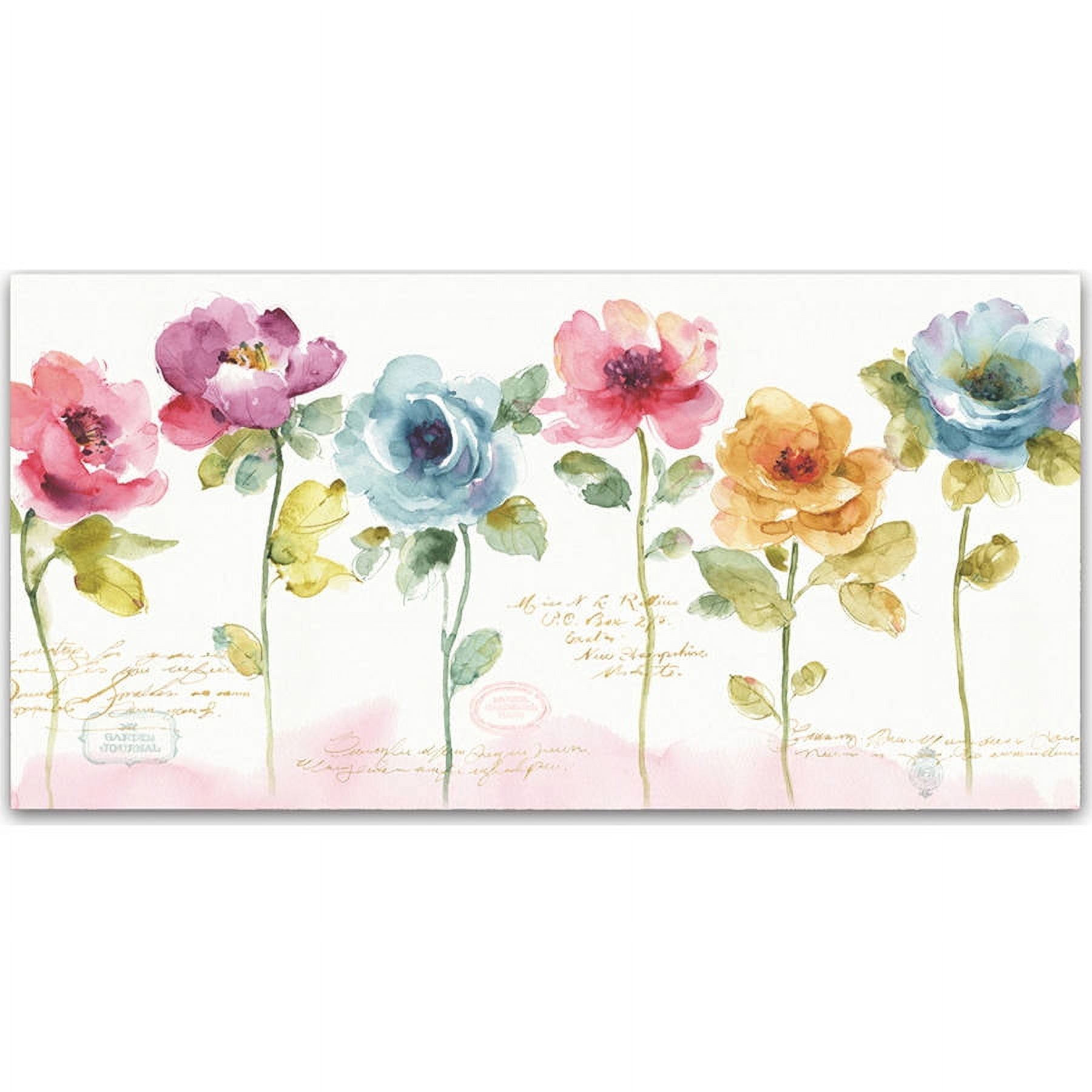 Rainbow Seeds Loose Floral Watercolor Canvas Art