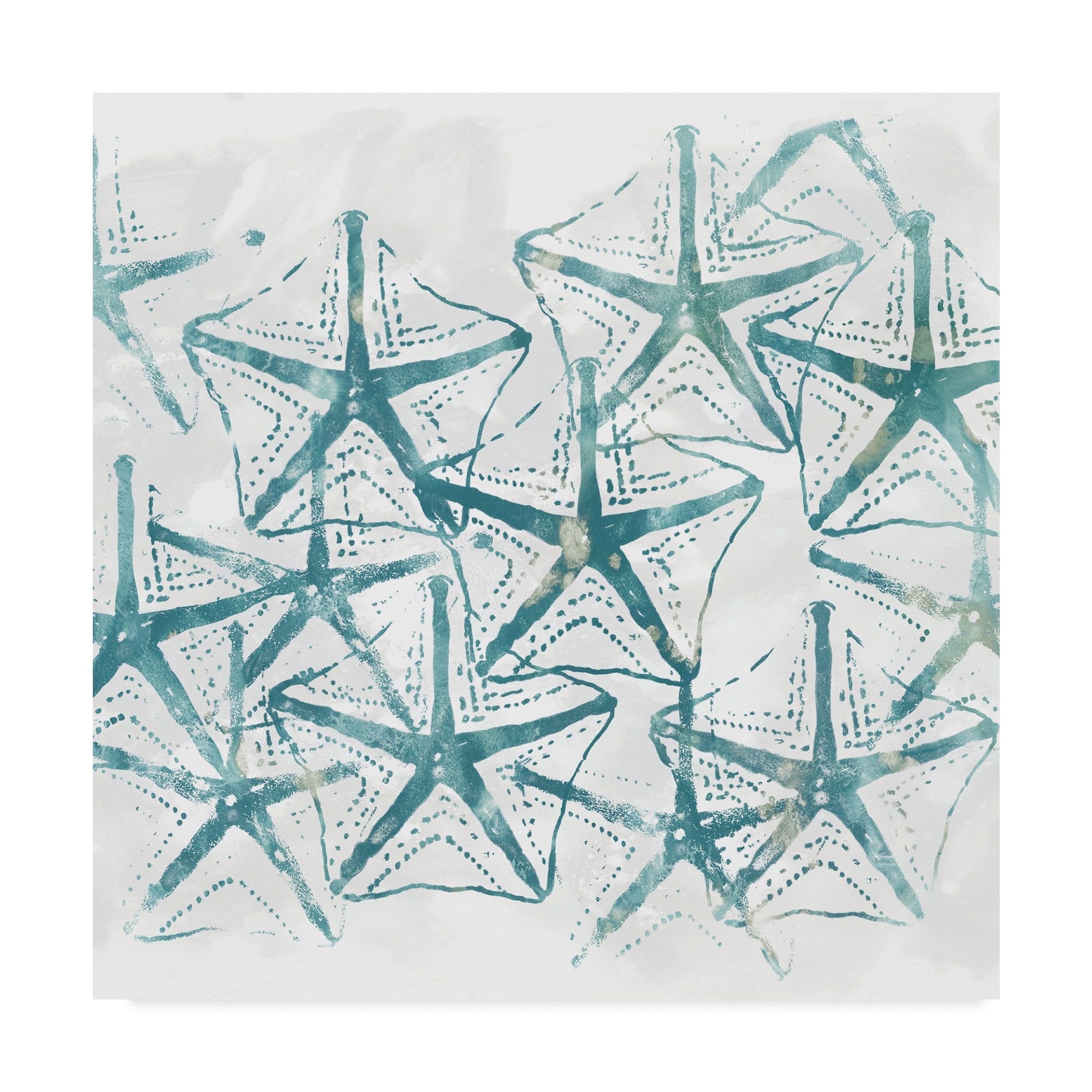 Nautical Abstract Blue Starfish Canvas Print