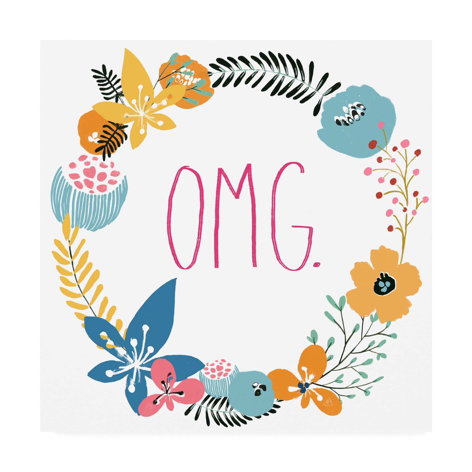 OMG Floral Wreath Canvas Art in Multicolor