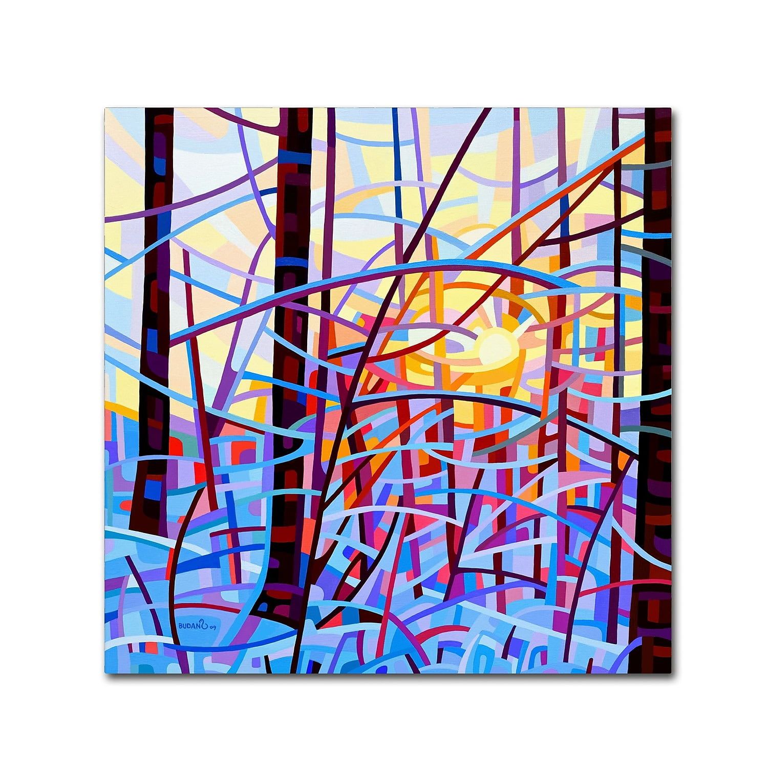 Sunrise Abstract Landscape 24" x 24" Canvas Art