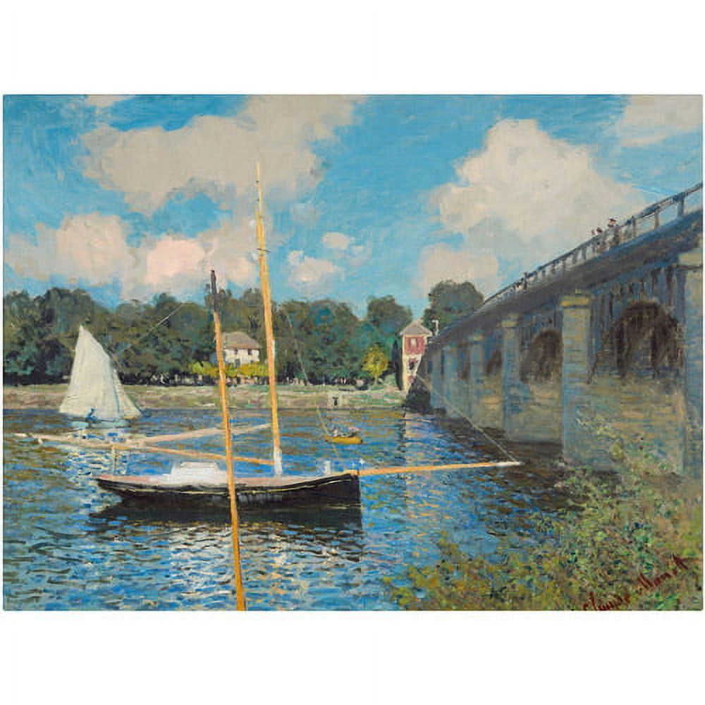 Claude Monet The Bridge at Argenteuil 24" x 32" Canvas Art
