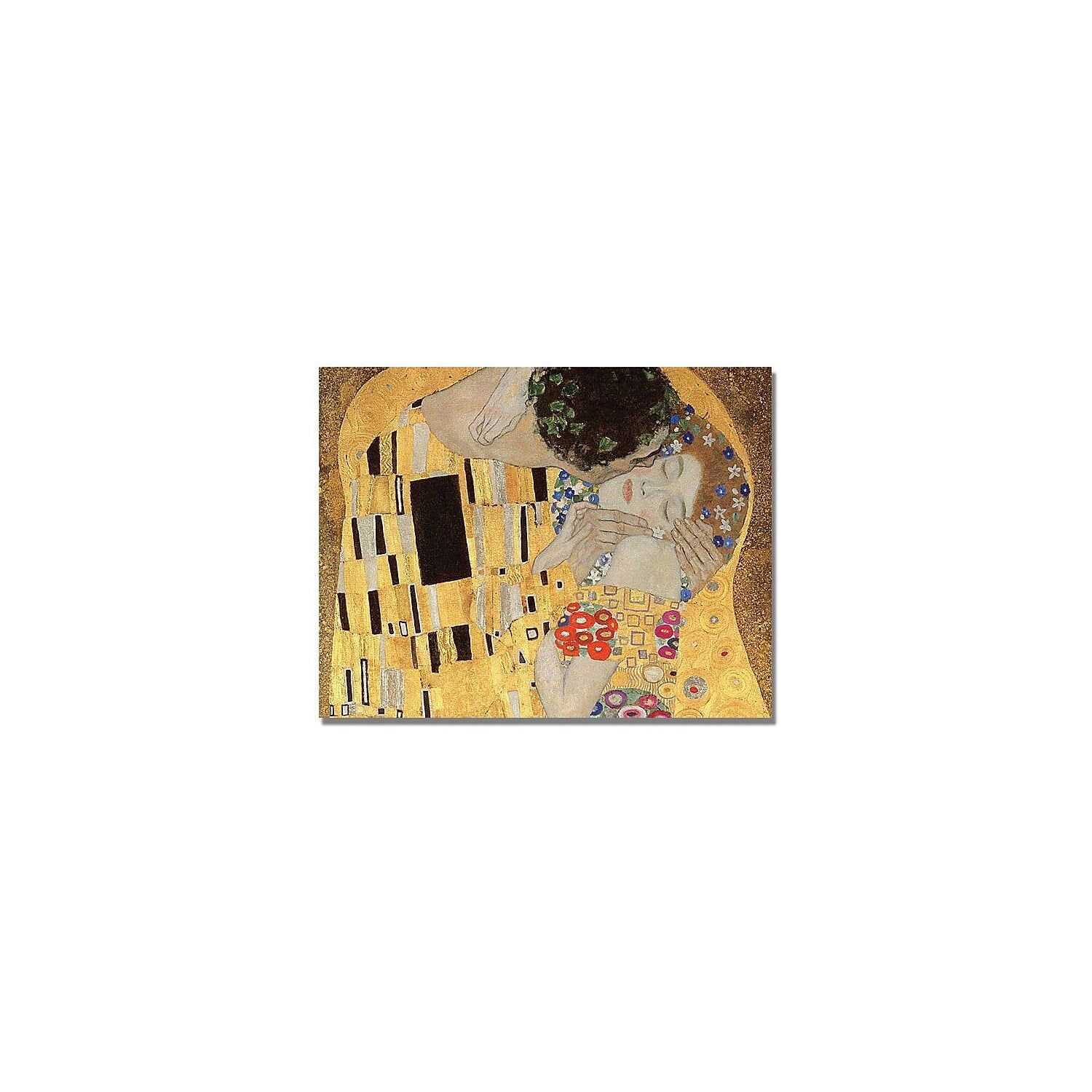 Gustav Klimt The Kiss Abstract Canvas Print, 24 x 32