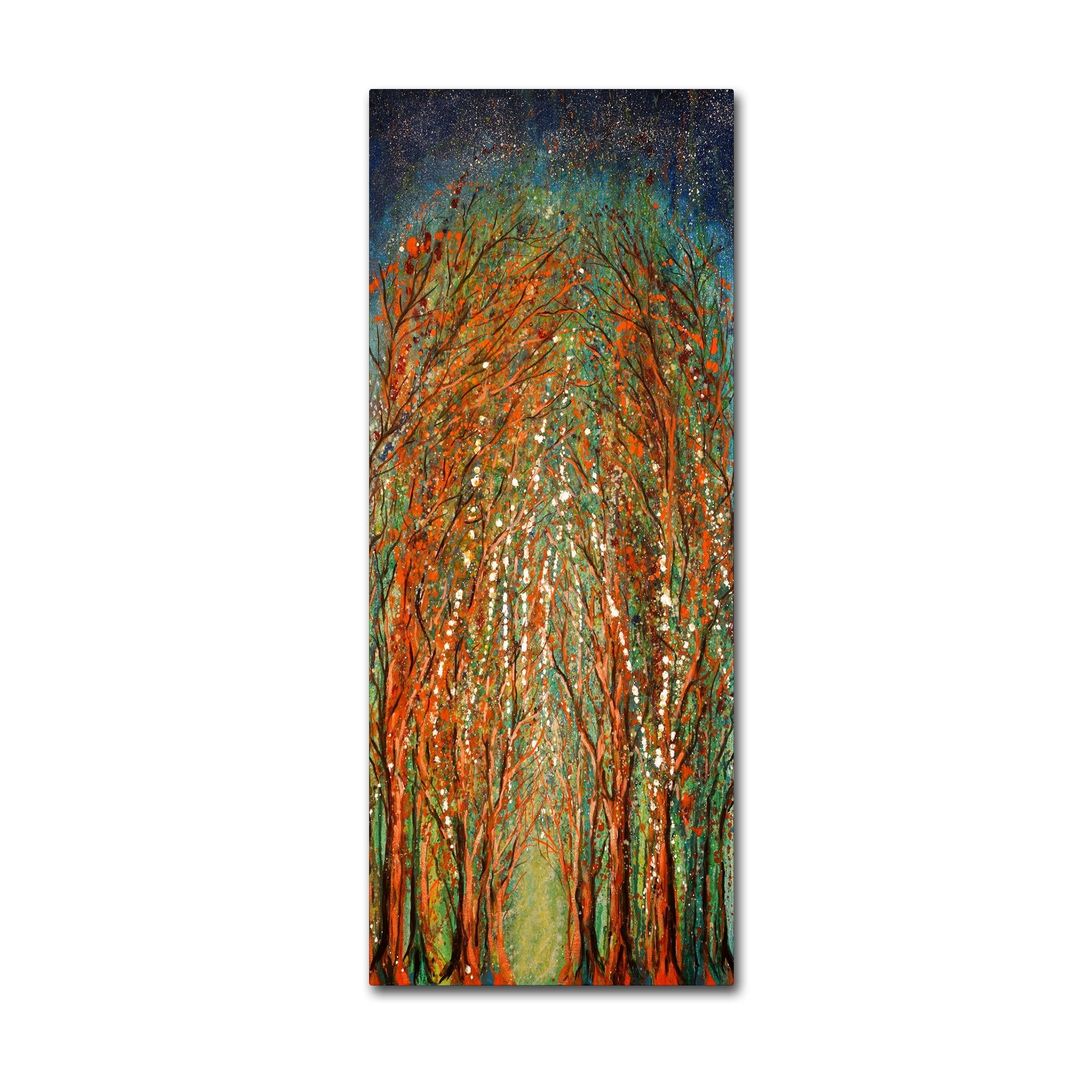 The Wildwood Forest Abstract Orange and Green Canvas Art