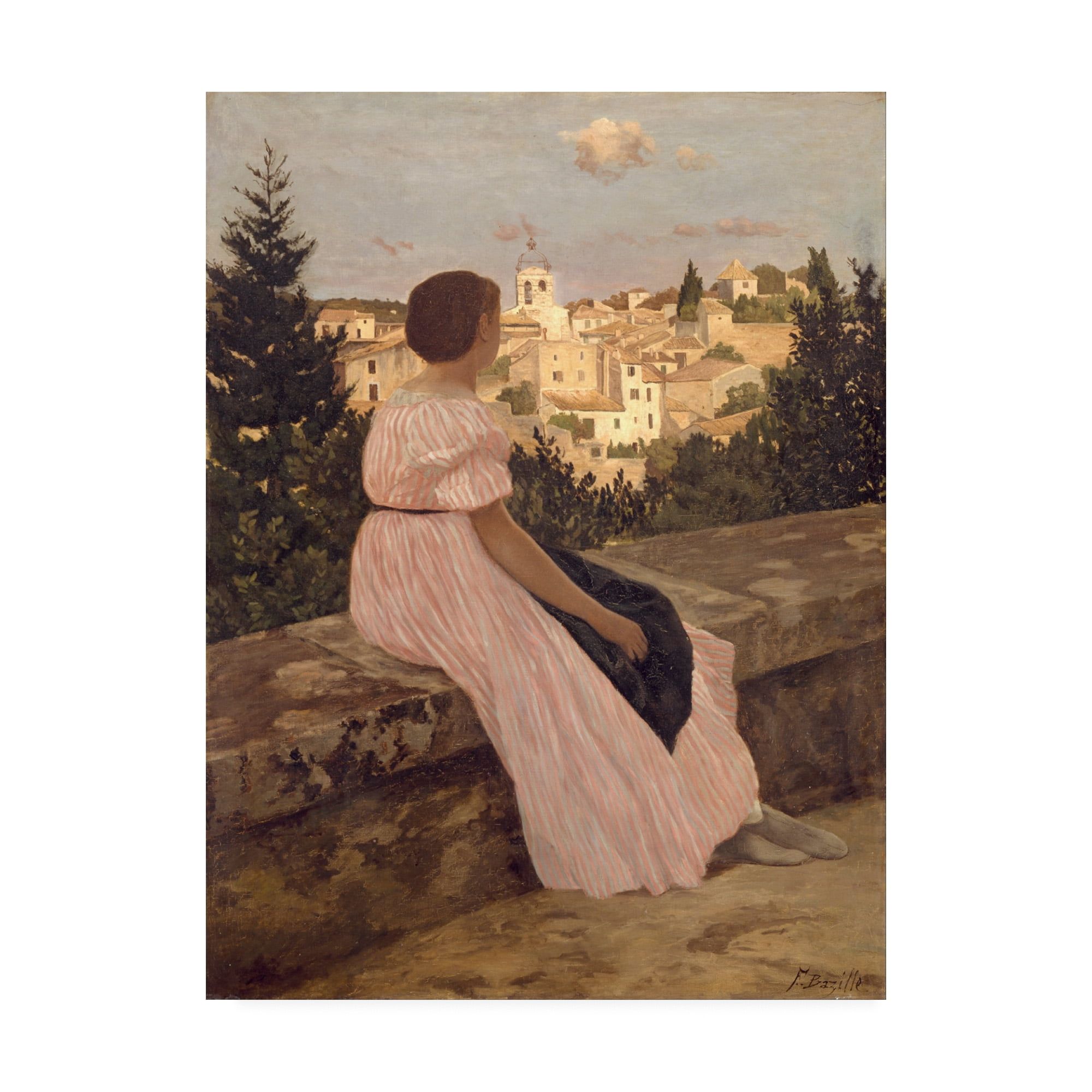 Frederic Bazille Pink Dress Gallery-Wrapped Canvas Art, 14 x 19