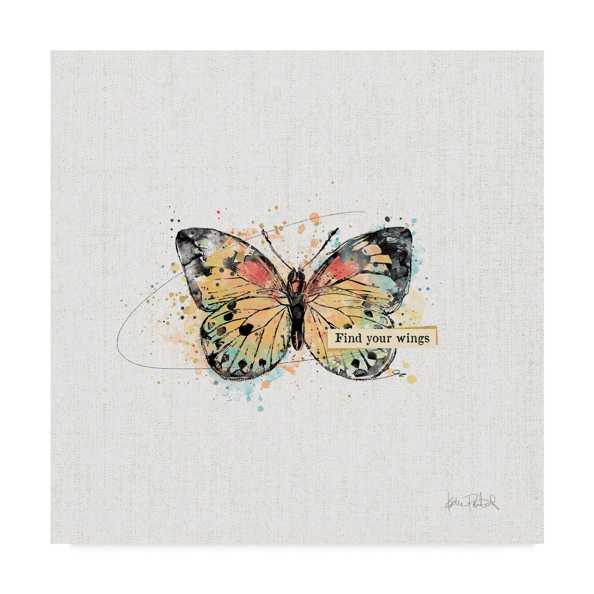 Thoughtful Butterflies II 18" Canvas Art with Inspirational Quote