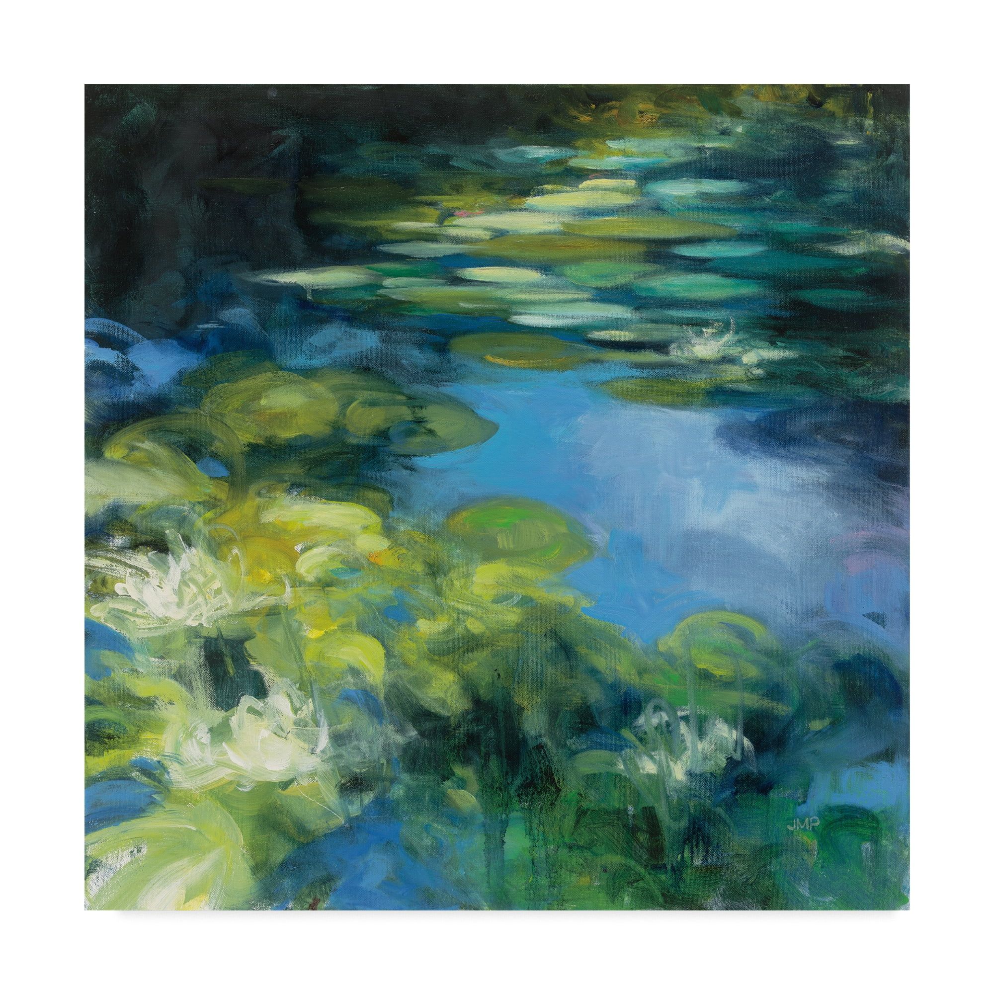 14 x 14 Framed Water Lilies Landscape Canvas Print