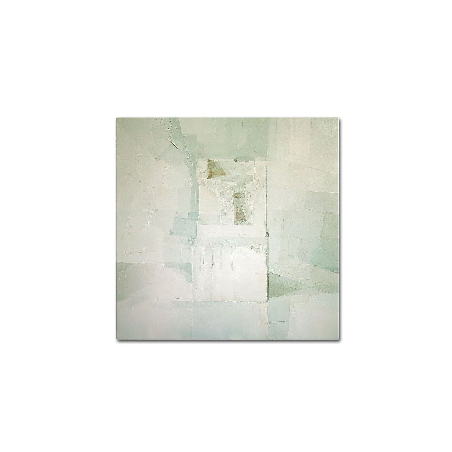 White Abstract 14" x 14" Canvas Art with Wooden Frame