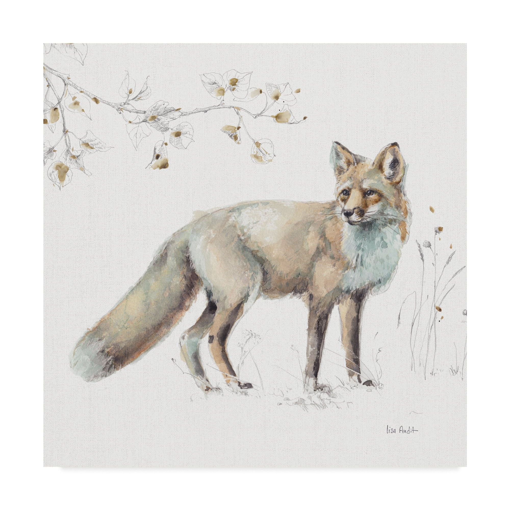 Lisa Audit Framed Fox Watercolor Canvas Art, 18 x 18