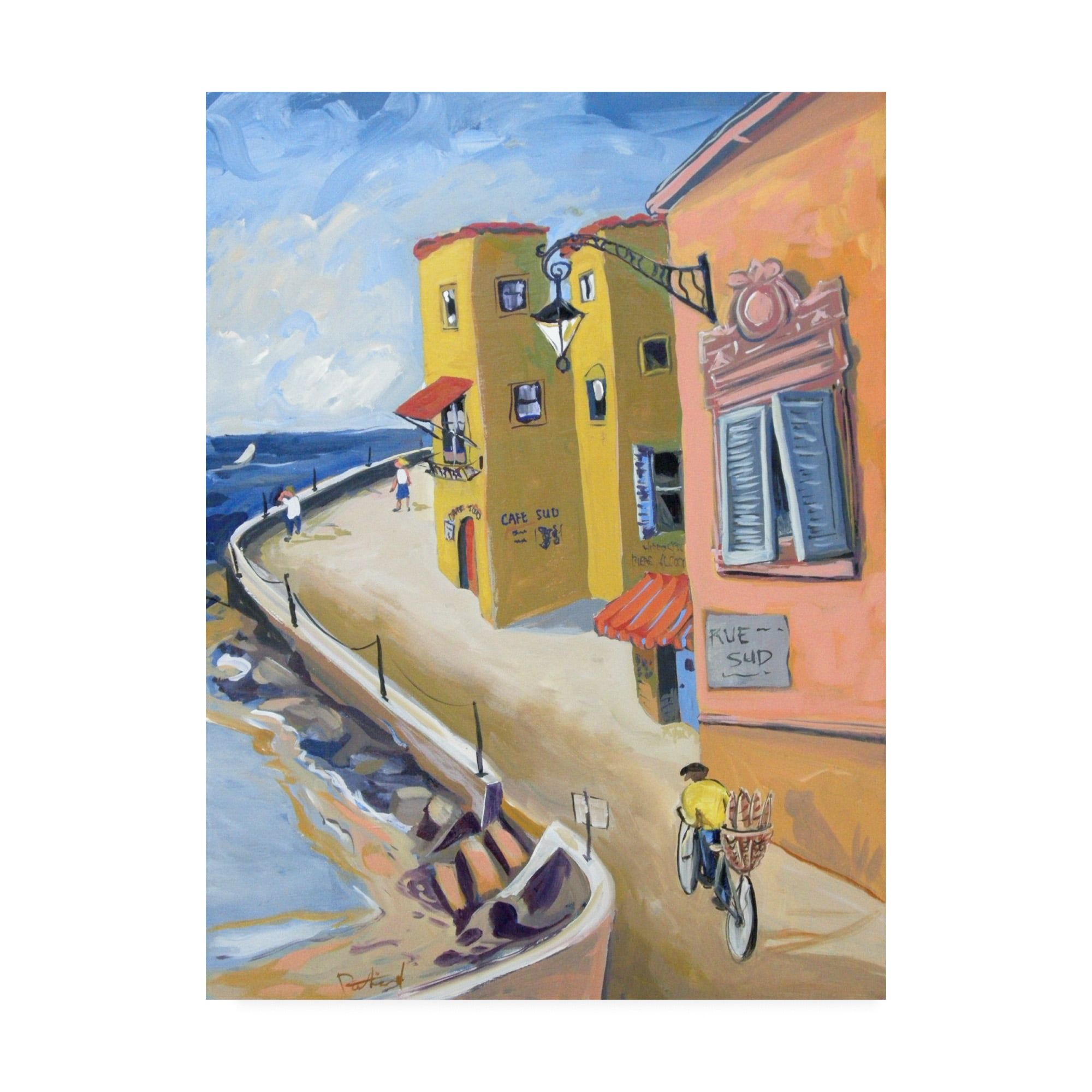 Large Yellow and Orange Coastal Canvas Art