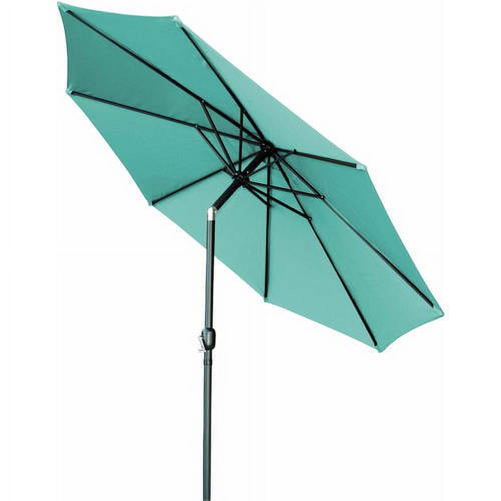 Teal 10-Foot Polyester Patio Market Umbrella with Tilt Crank