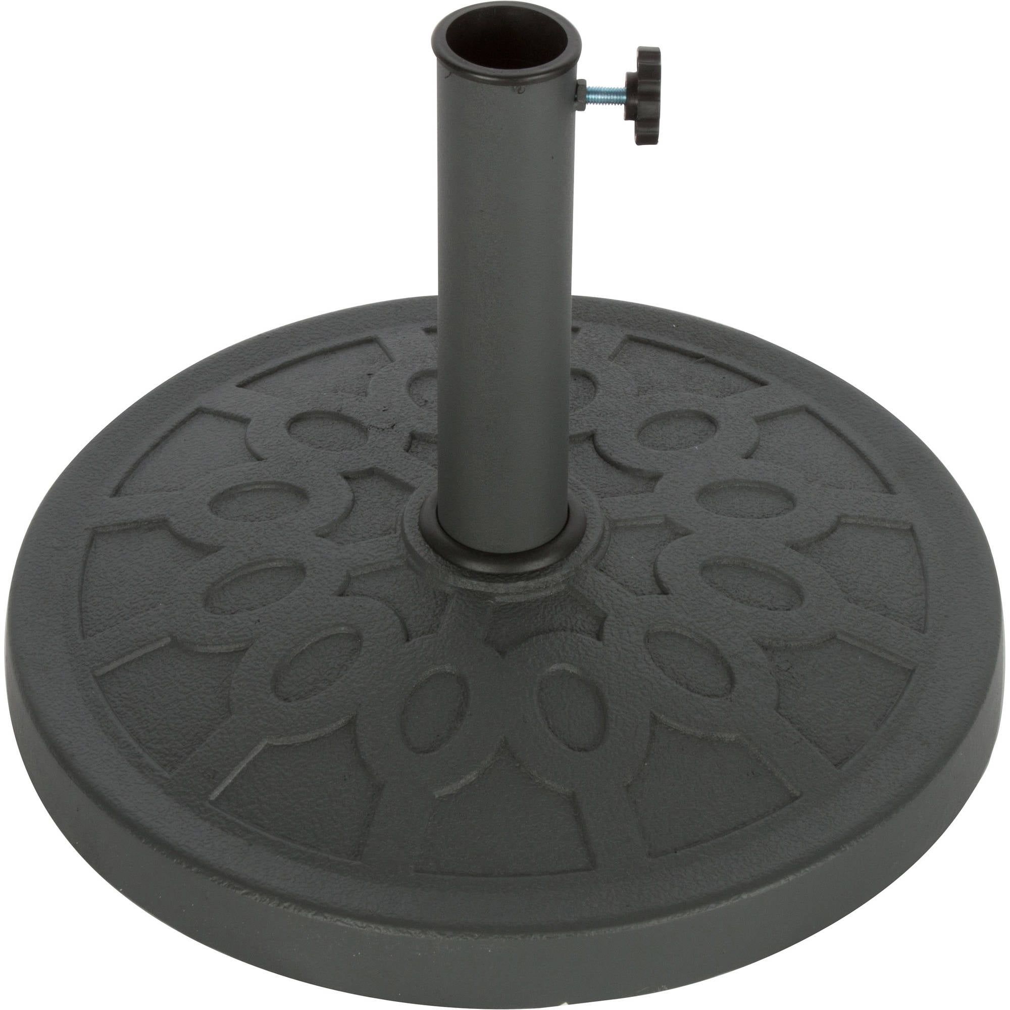 Gray Decorative Resin Round Patio Umbrella Base