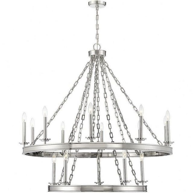 Seville Polished Nickel 15-Light Two-Tier Chandelier
