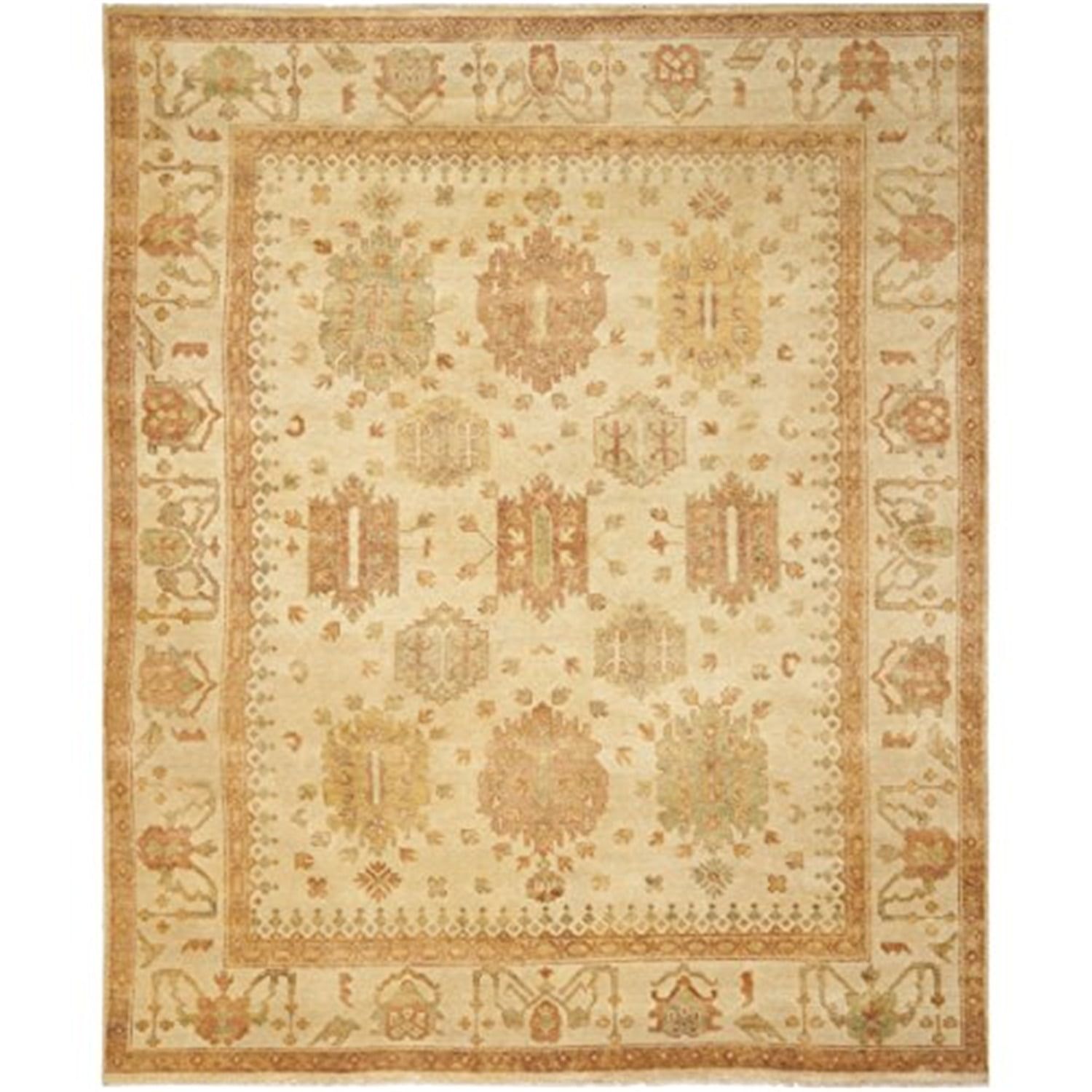 Ivory Elegance 9' x 12' Hand-Knotted Wool Oushak Area Rug